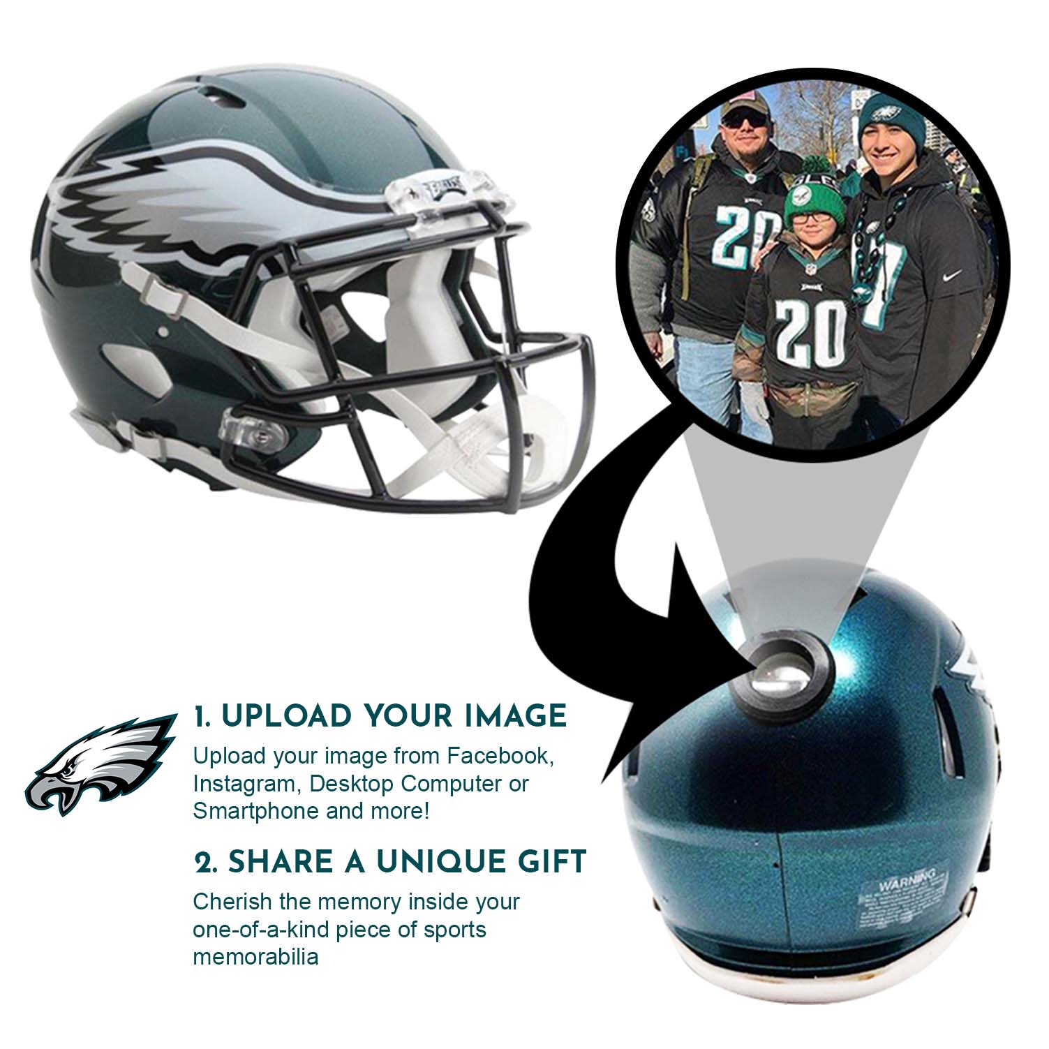 Philadelphia Eagles NFL Mini Helmet - Picture Inside 2