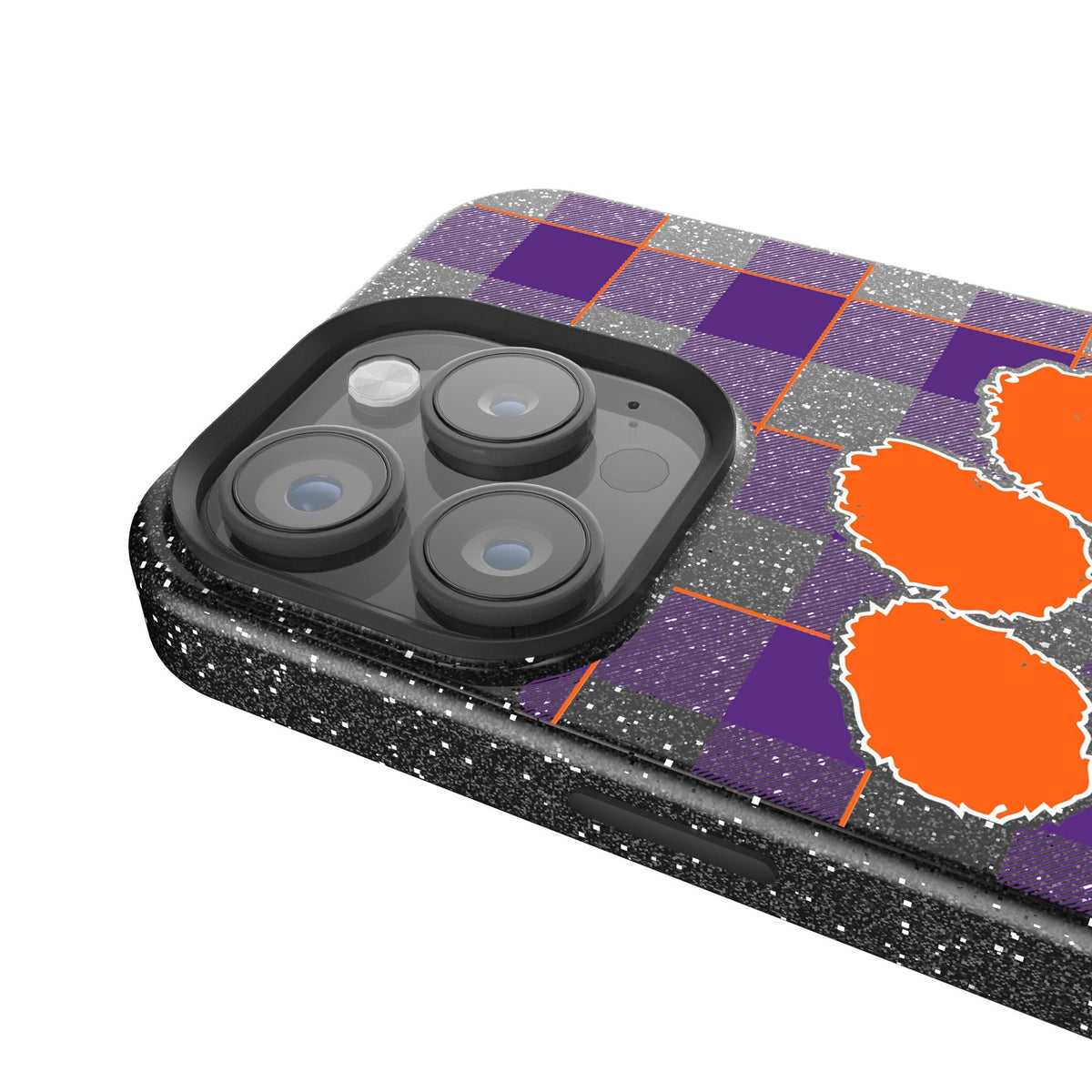 Clemson University Tigers Plaid Bling Phone Case 4
