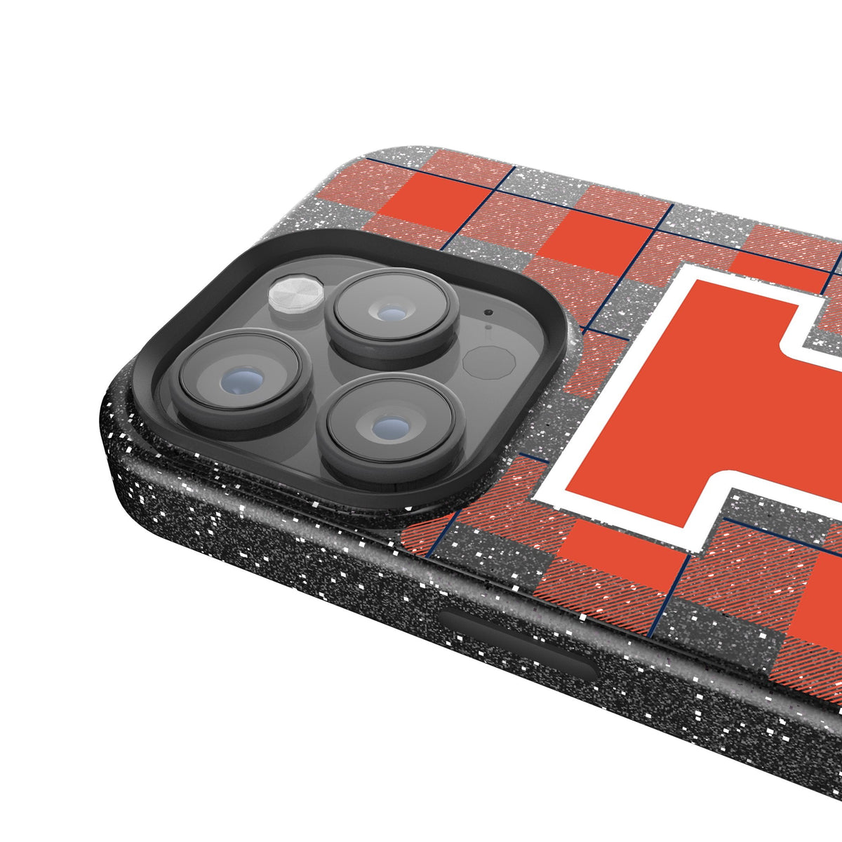 University of Illinois Fighting Illini Plaid Bling Phone Case 4