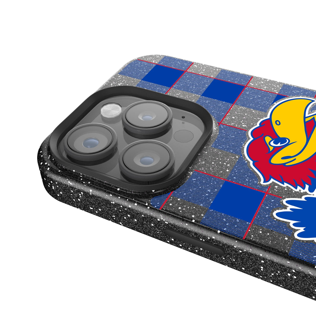 University of Kansas Jayhawks Plaid Bling Phone Case 4