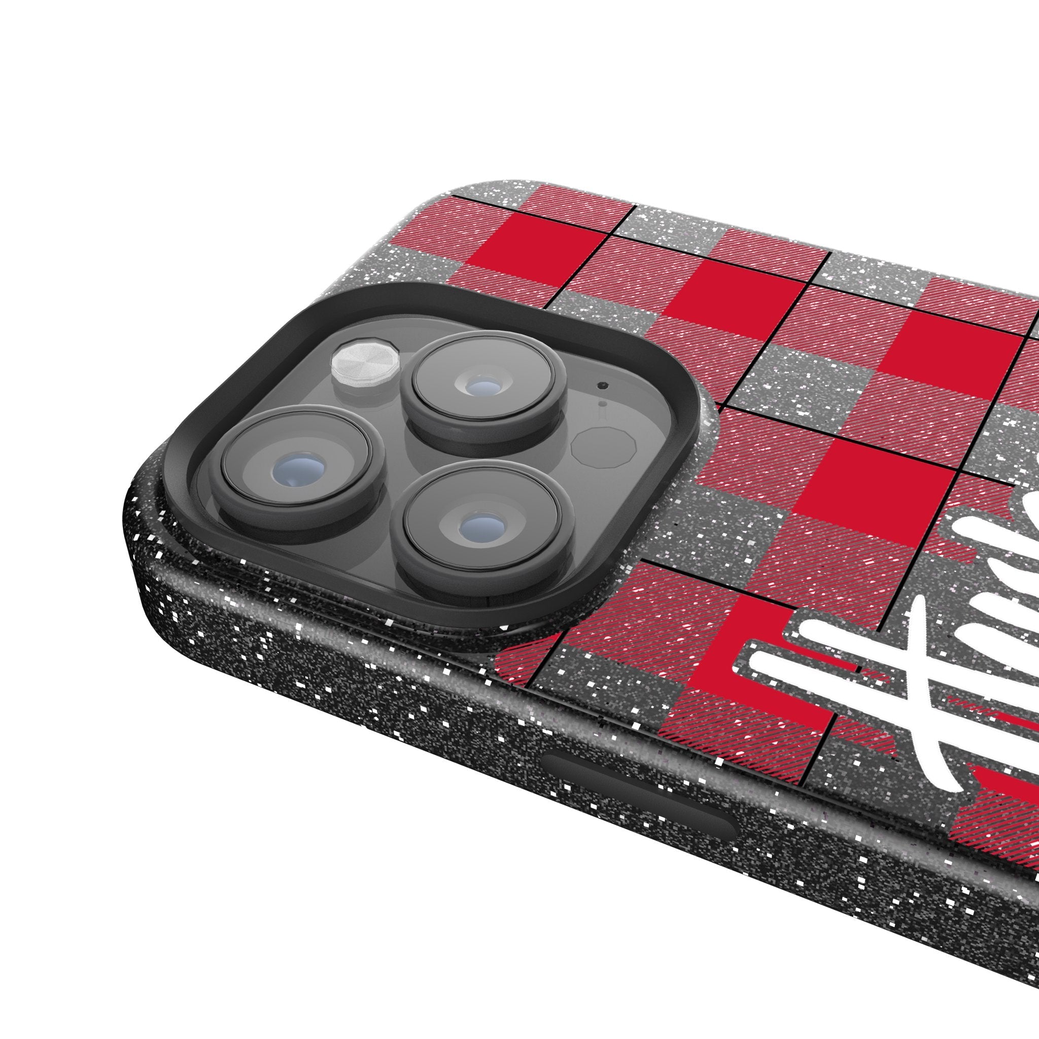 University of Nebraska Huskers Plaid Bling Phone Case 4