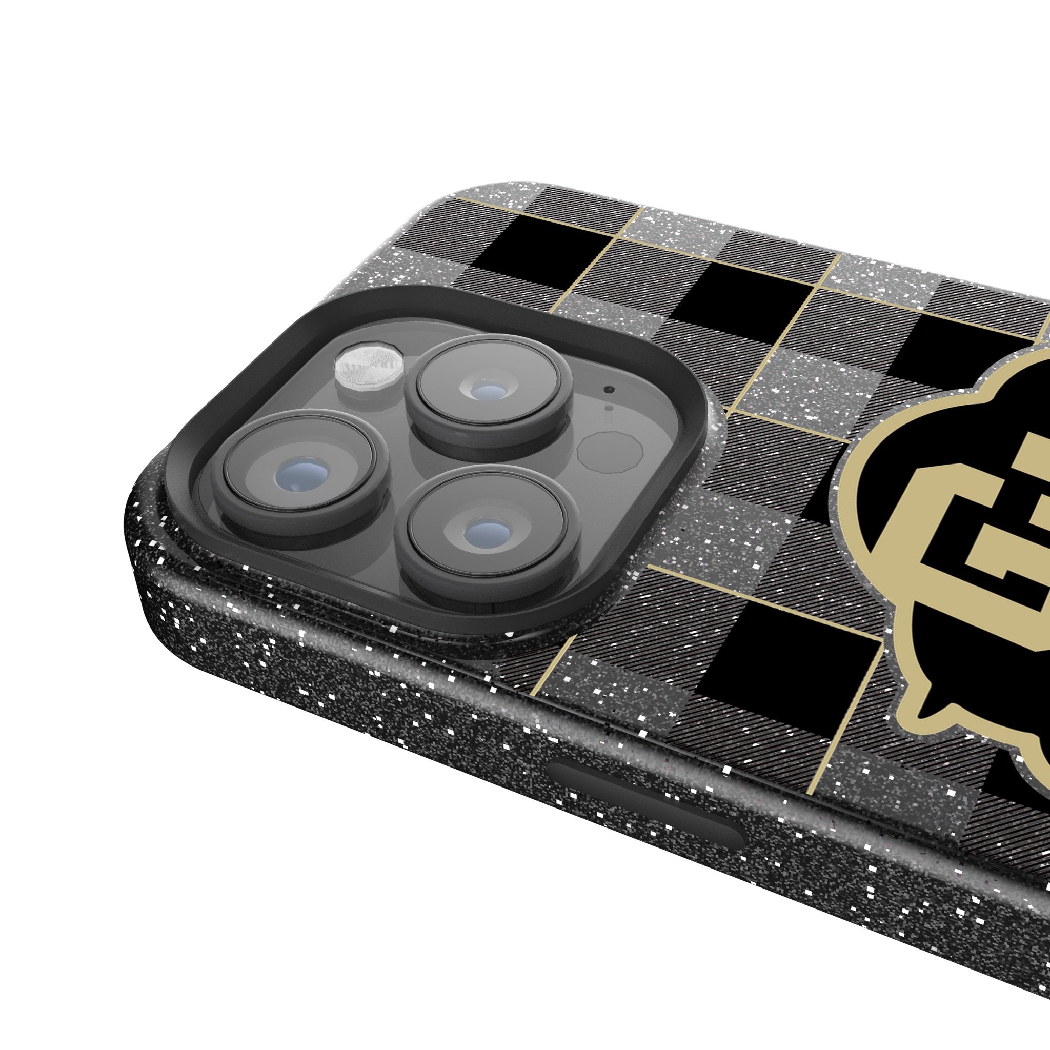 University of Colorado Buffaloes Plaid Bling Phone Case 4