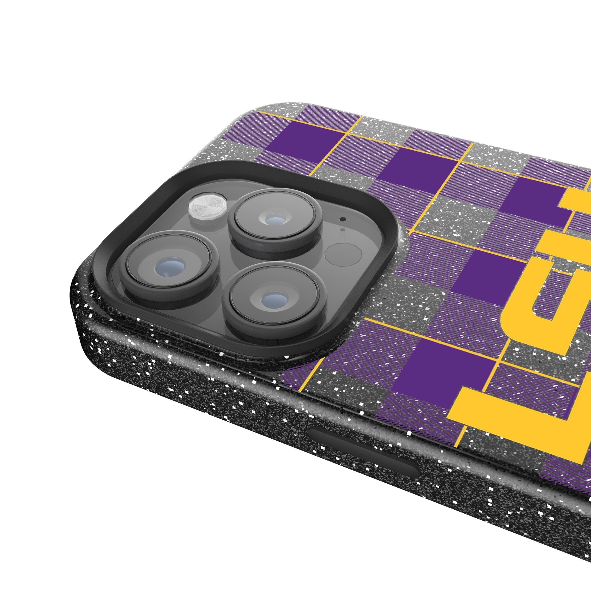 Louisiana State University Tigers Plaid Bling Phone Case 4