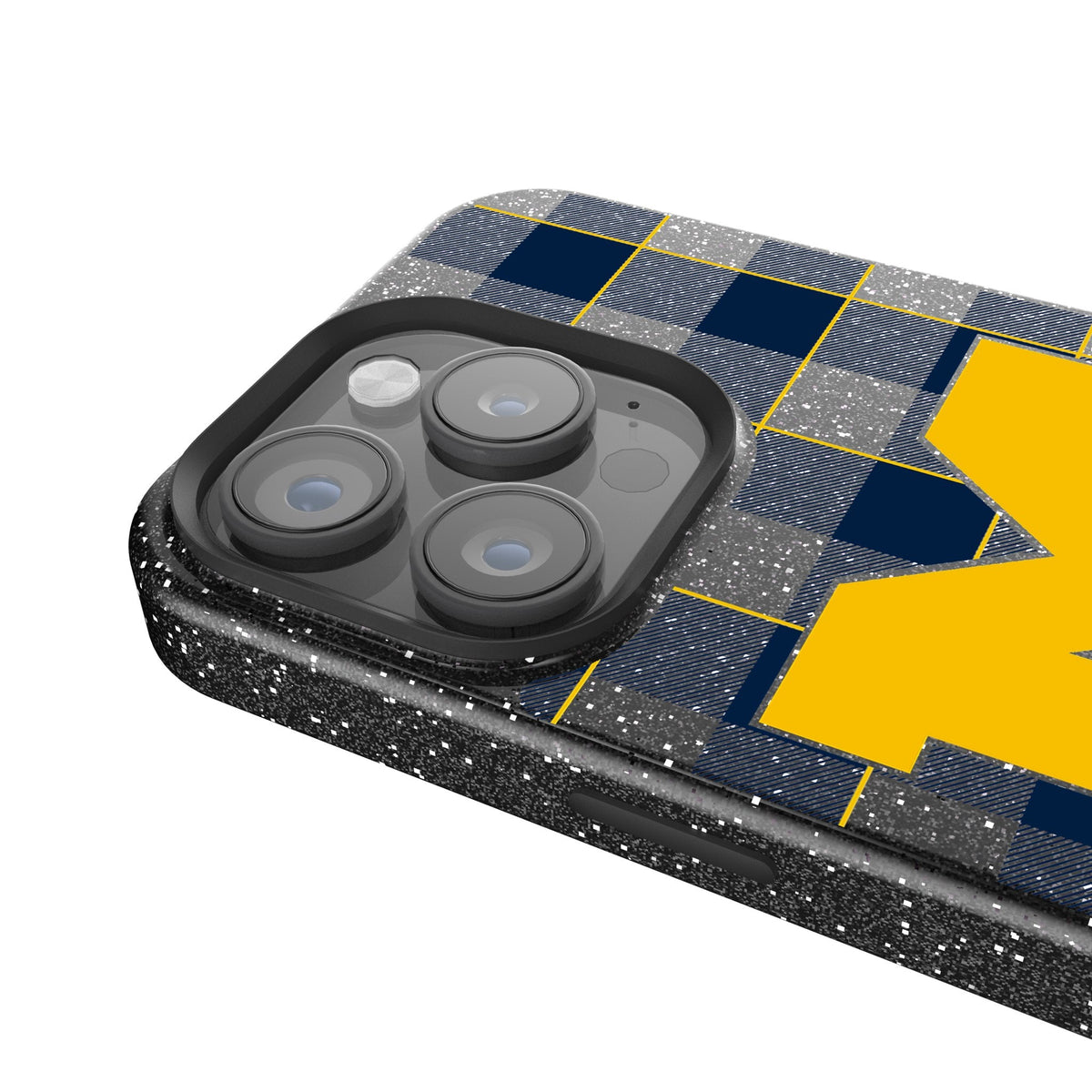 University of Michigan Wolverines Plaid Bling Phone Case 4