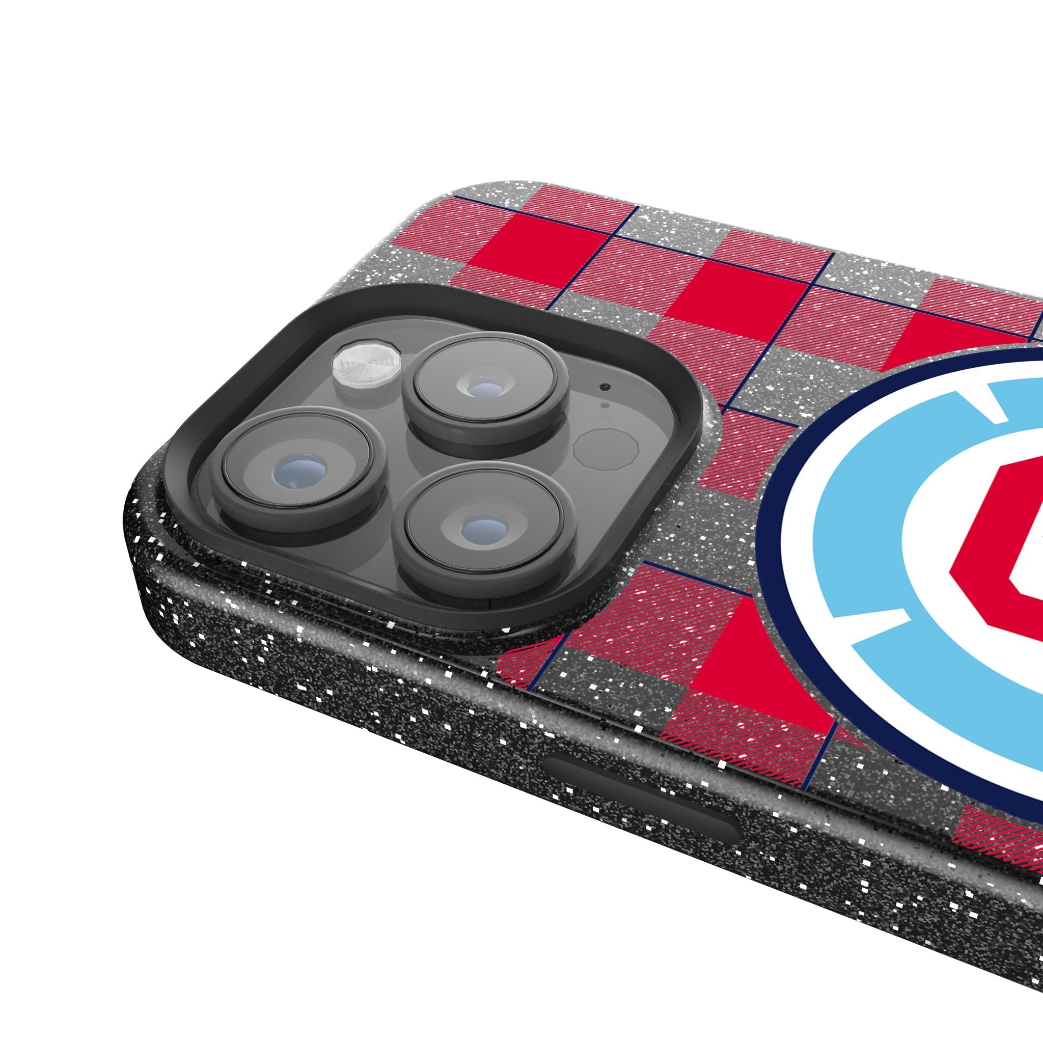 Chicago Fire  Plaid Bling Phone Case 4