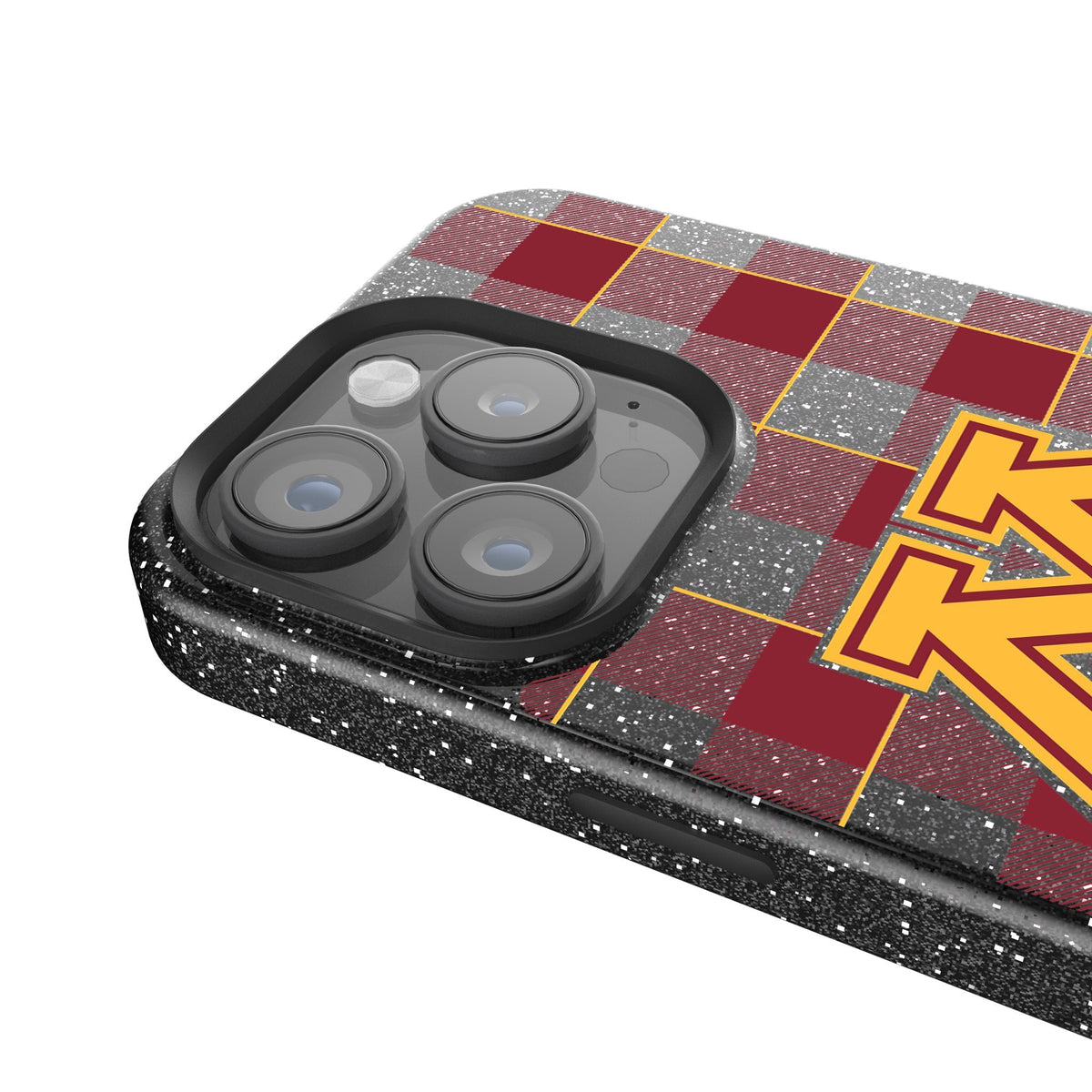University of Minnesota Golden Gophers Plaid Bling Phone Case 4