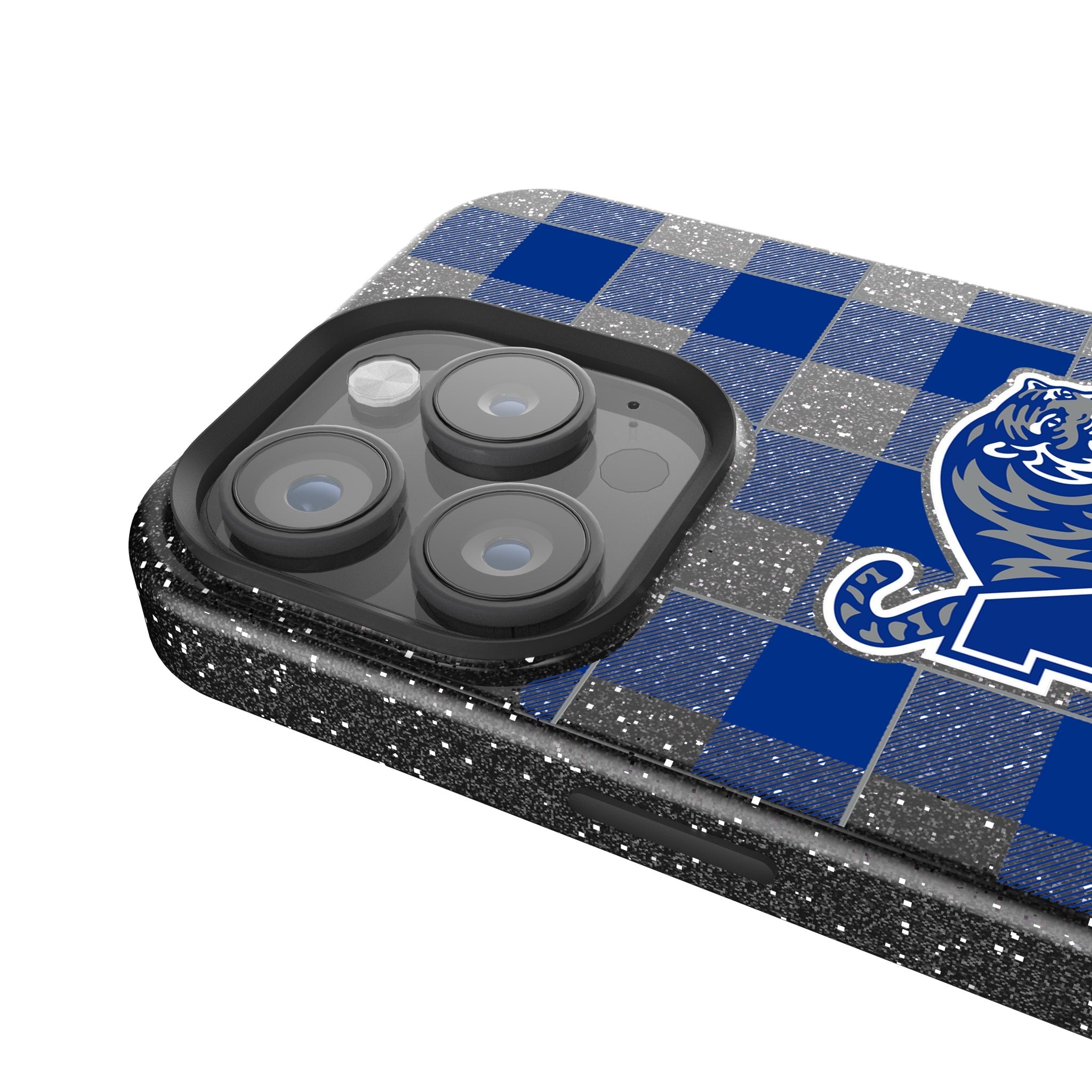 University of Memphis Tigers Plaid Bling Phone Case 4