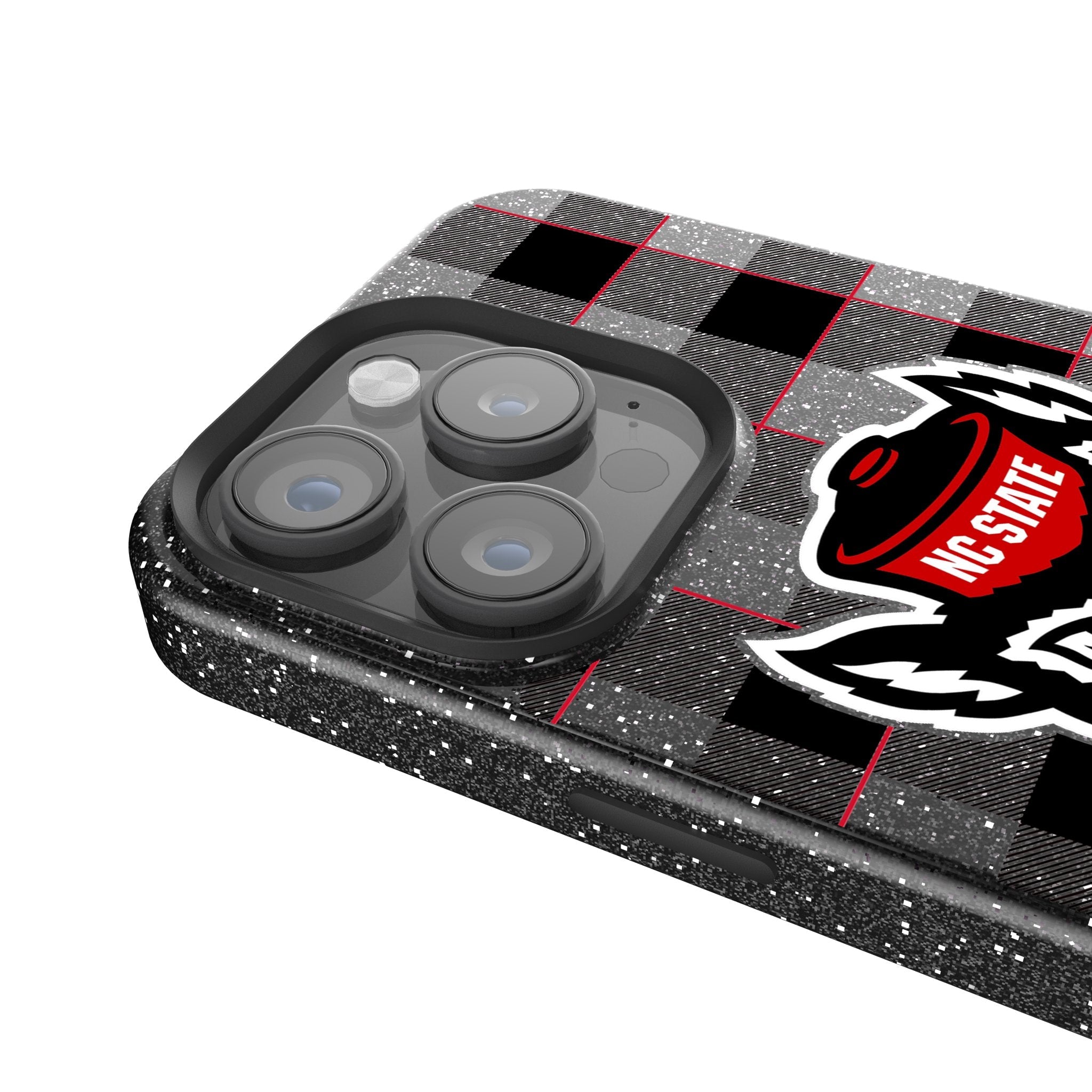 North Carolina State University Wolfpack Plaid Bling Phone Case 4