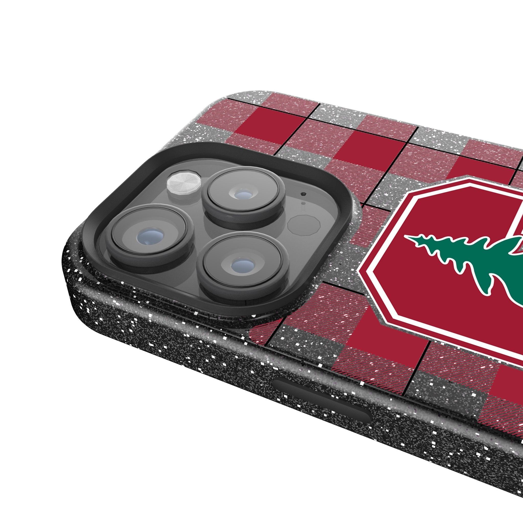Stanford University Cardinal Plaid Bling Phone Case 4
