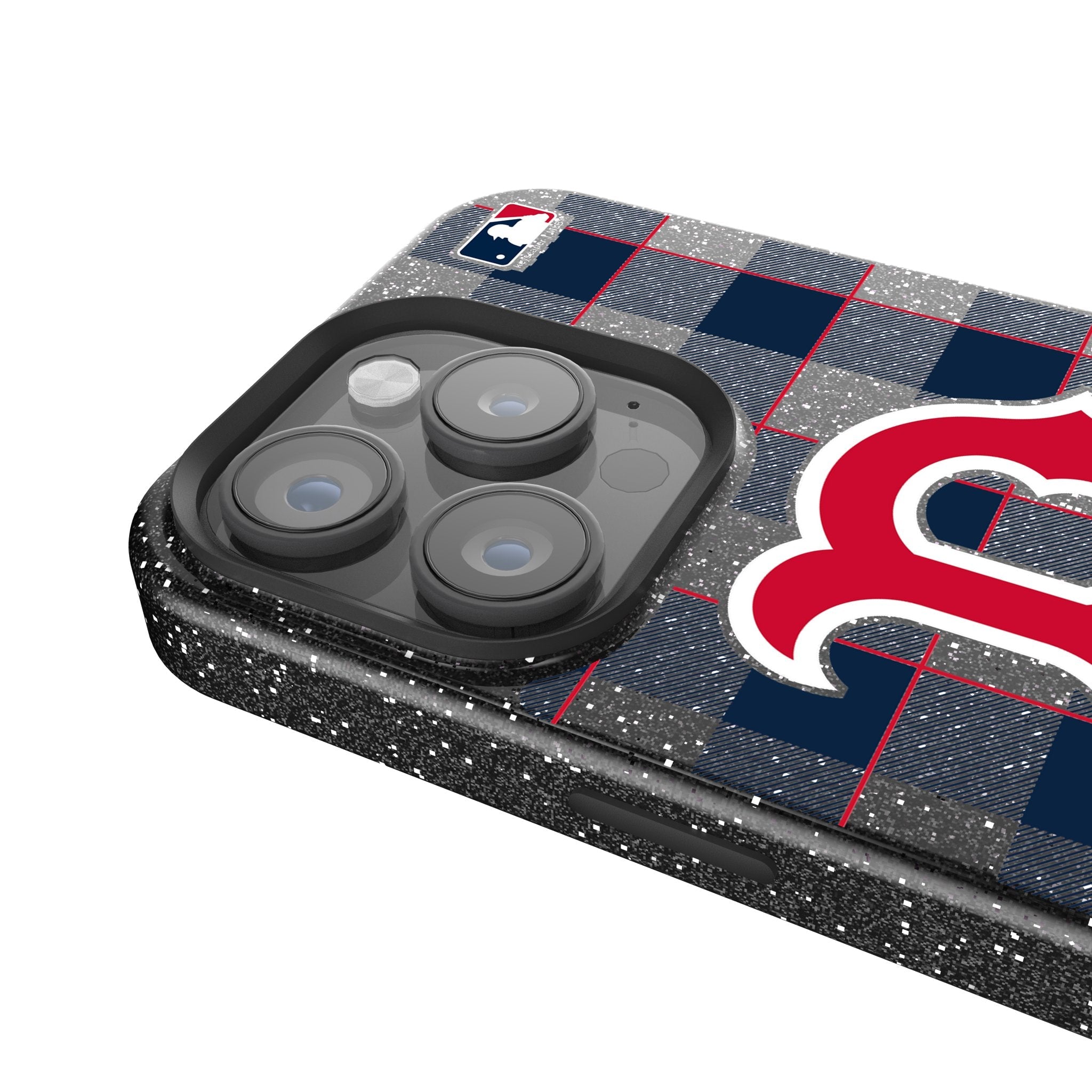 Boston Red Sox Plaid Bling Phone Case 4