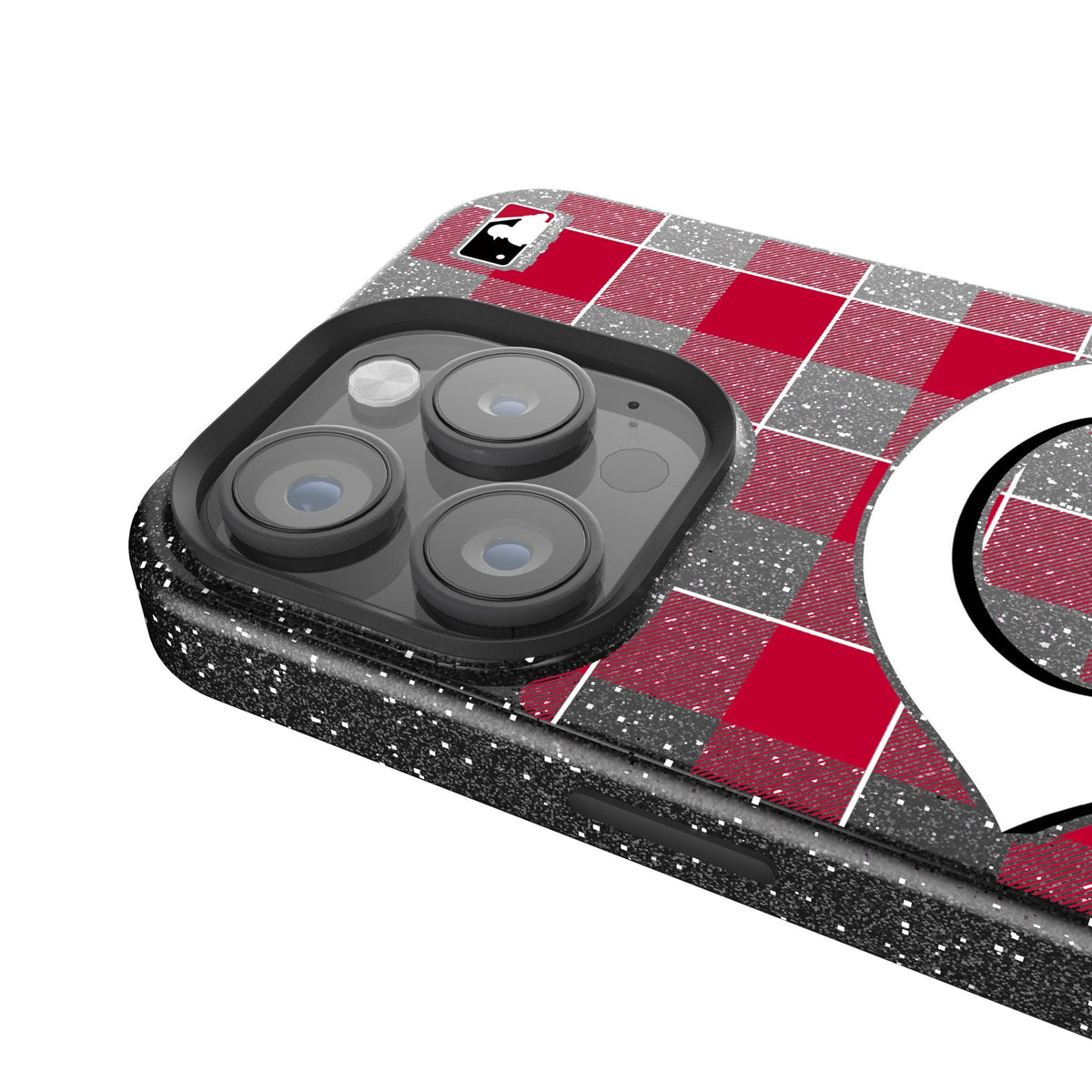 Cincinnati Reds Plaid Bling Phone Case 4