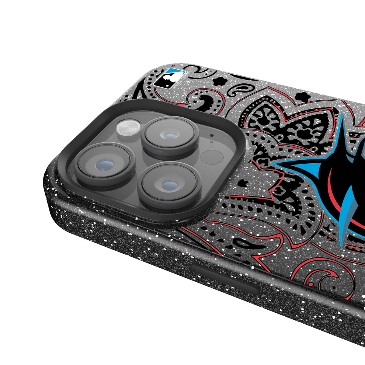 Miami Marlins Paisley Bling Phone Case 4