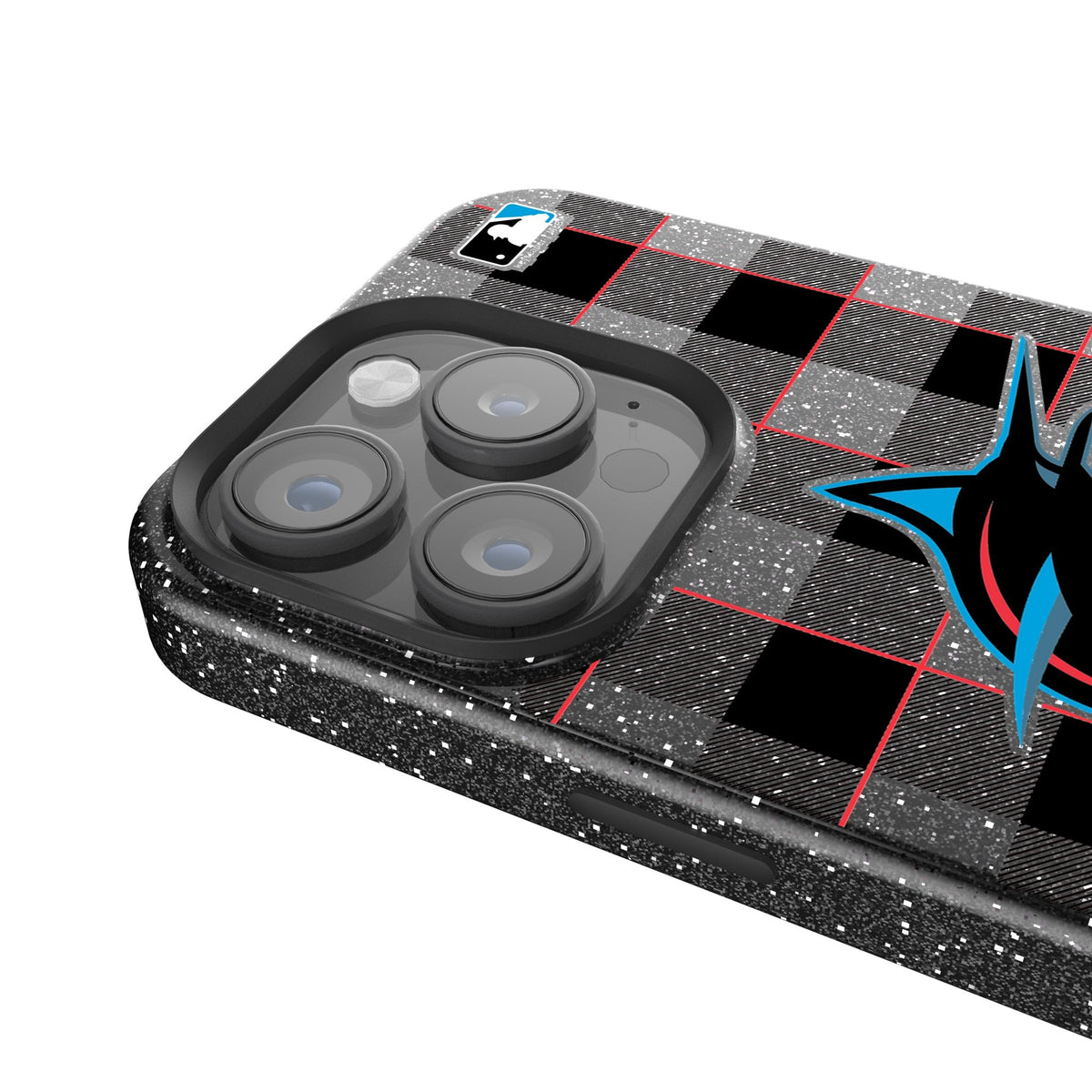 Miami Marlins Plaid Bling Phone Case 4