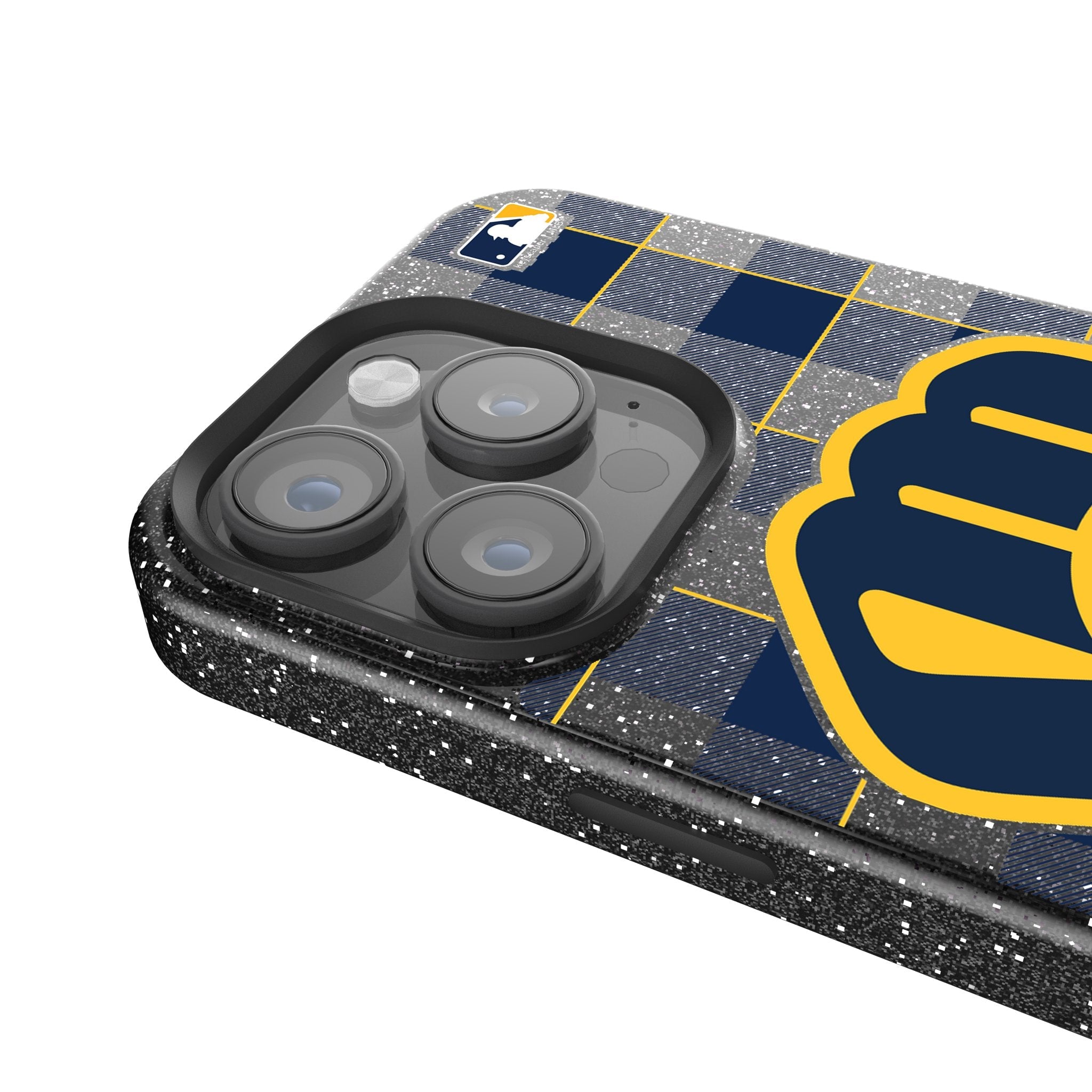 Milwaukee Brewers Plaid Bling Phone Case 4