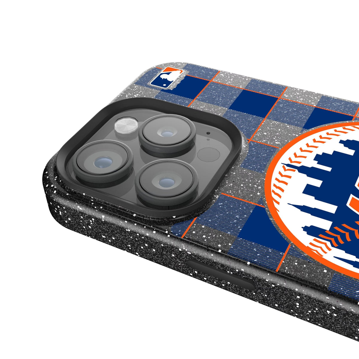 New York Mets Plaid Bling Phone Case for Apple iPhone 4