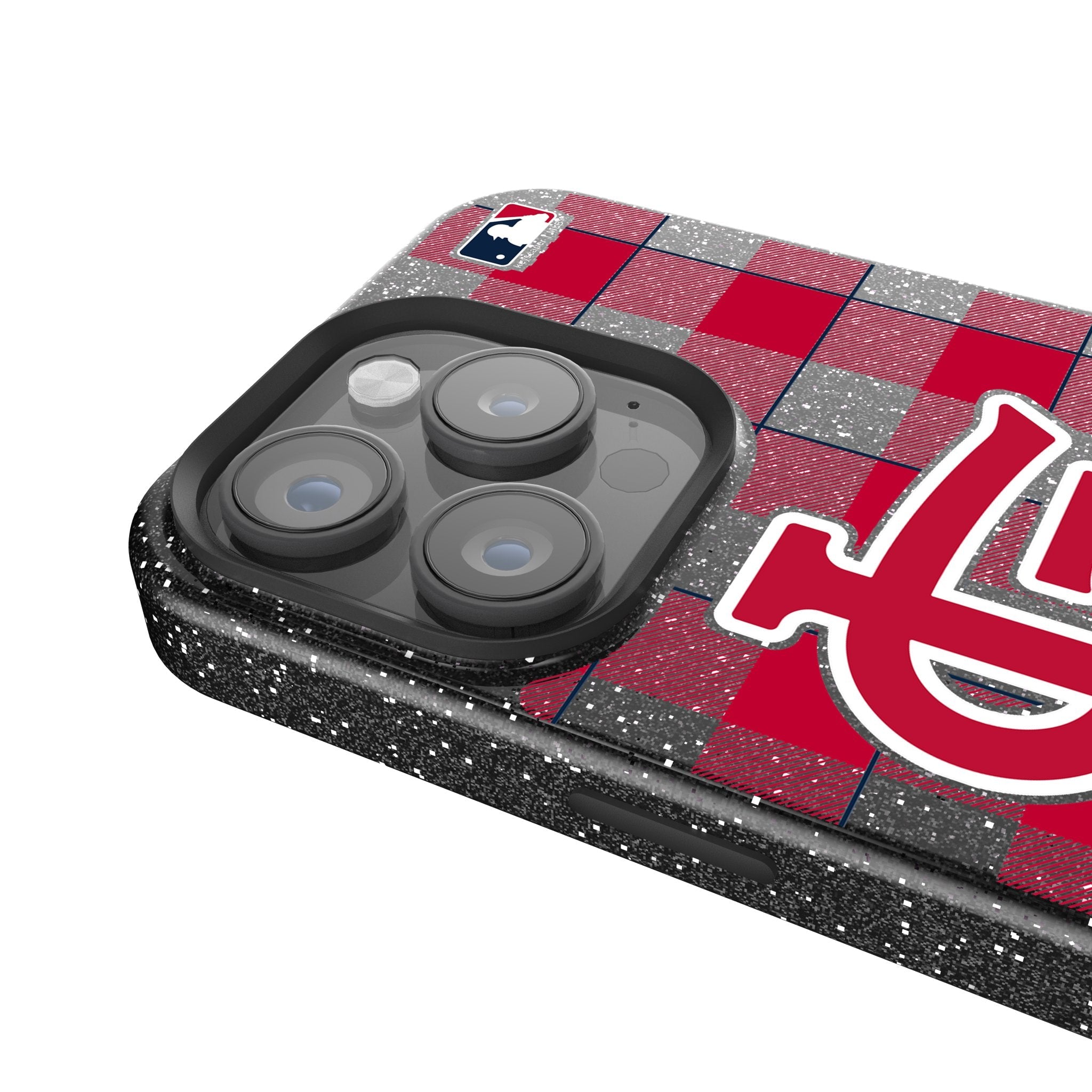 St Louis Cardinals Plaid Bling Phone Case 4