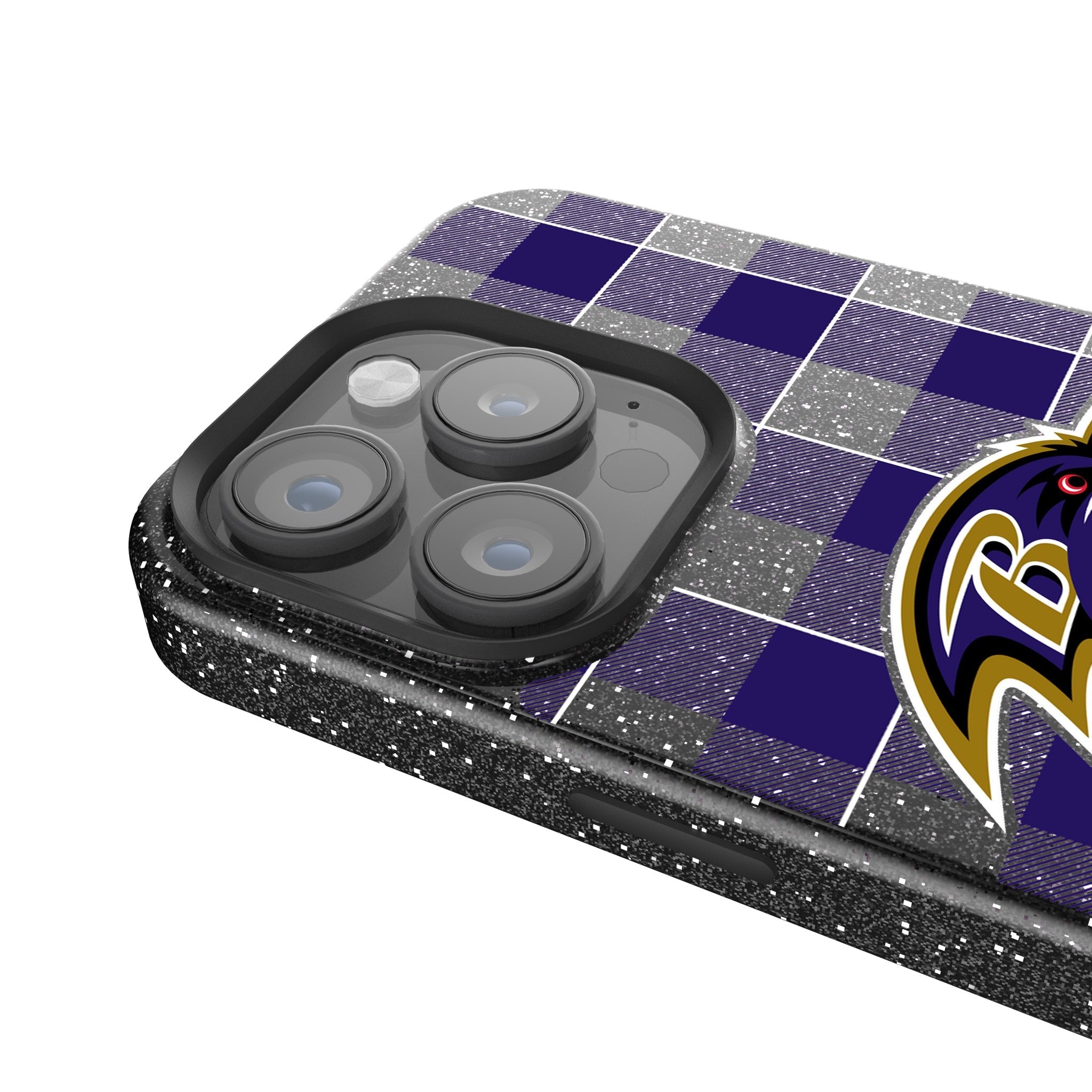 Baltimore Ravens Plaid Bling Phone Case 4