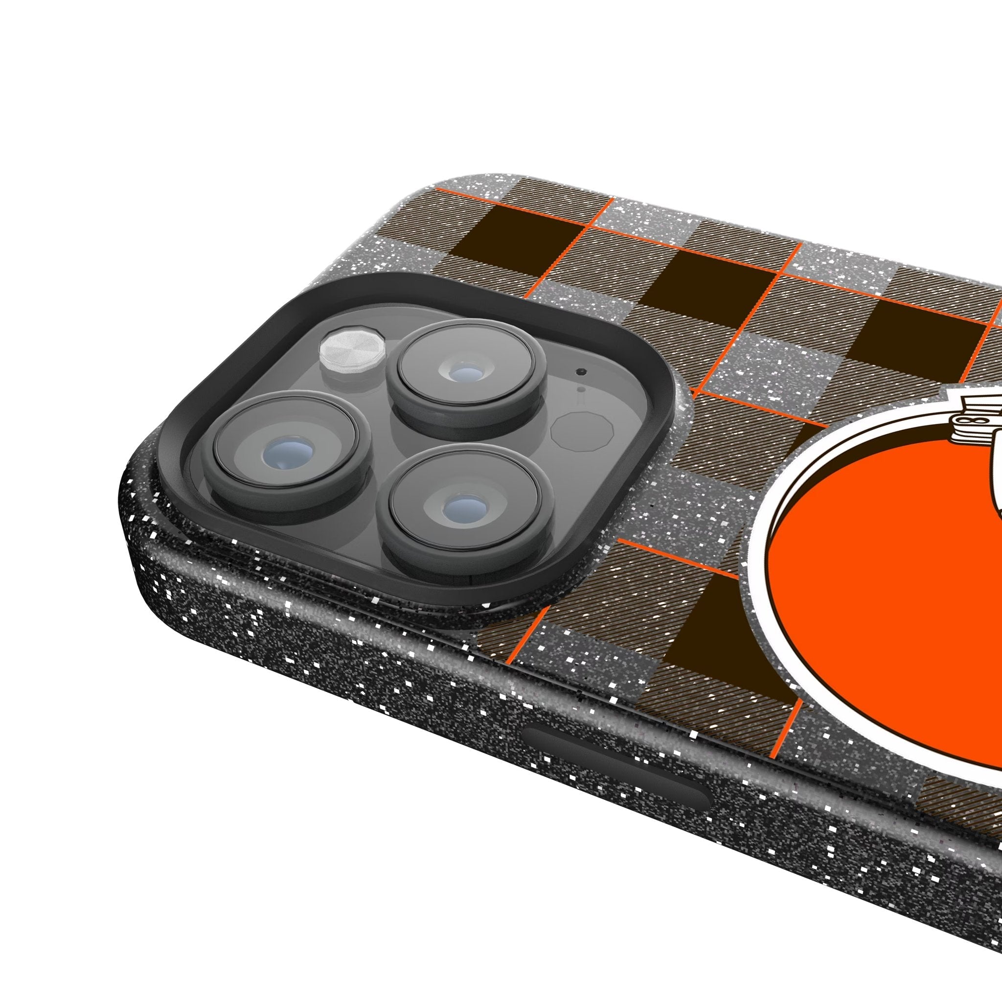 Cleveland Browns Plaid Bling Phone Case for Apple iPhone 4