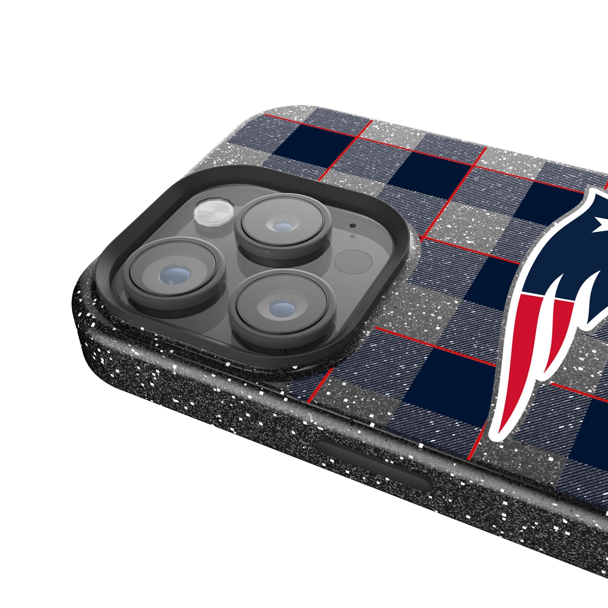 New England Patriots Plaid Bling Phone Case 4
