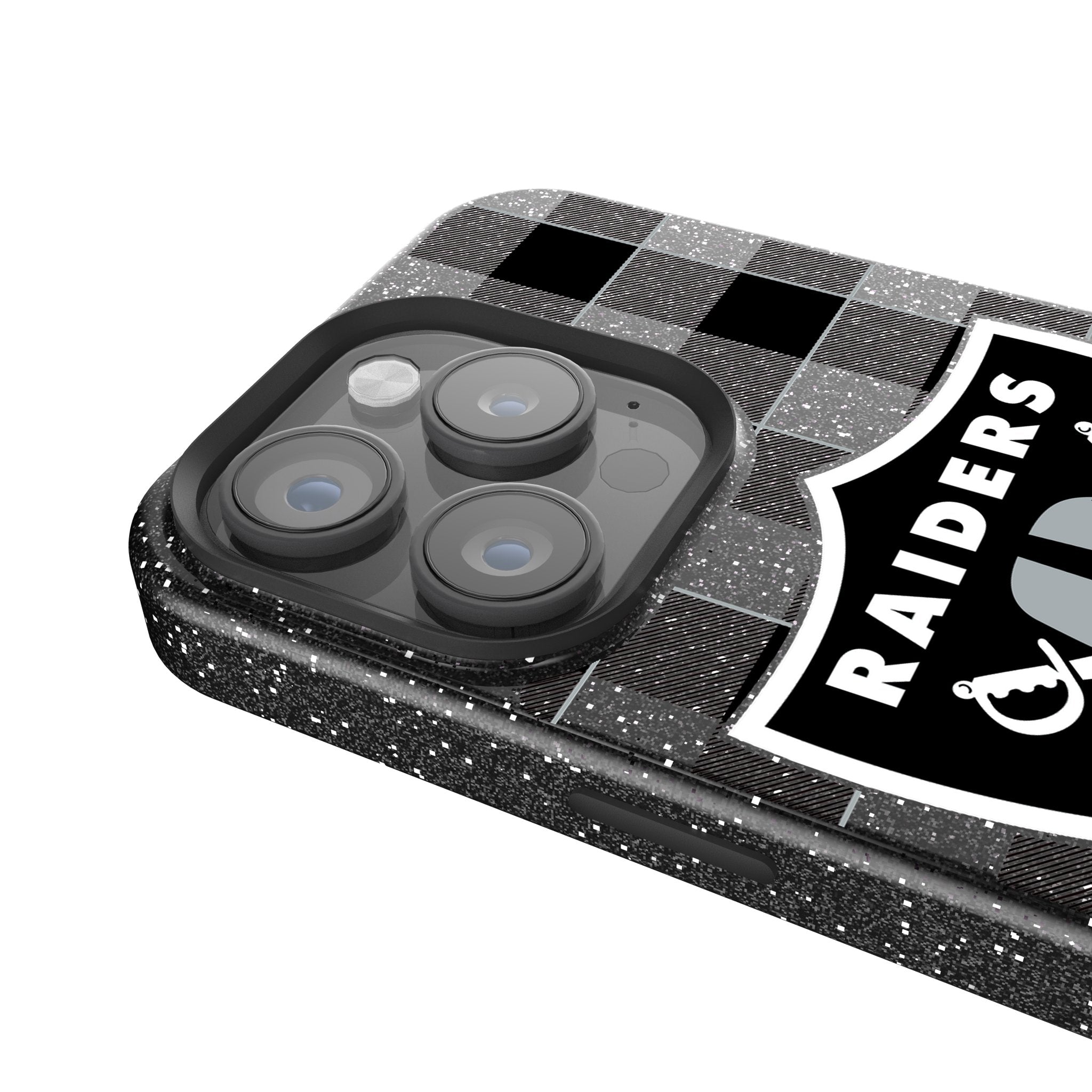 Las Vegas Raiders Plaid Bling Phone Case 4