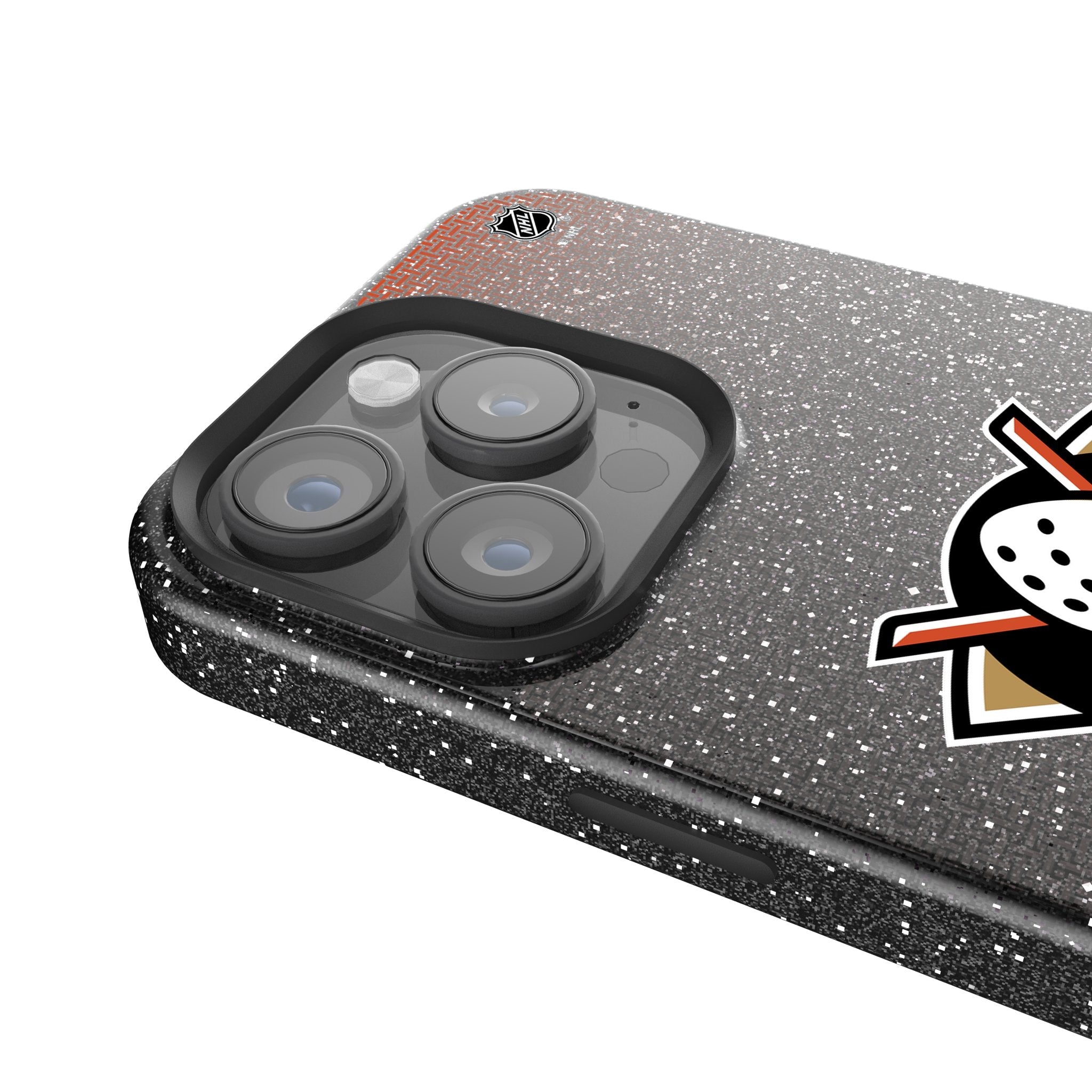 Anaheim Ducks Linen Bling Phone Case for Apple iPhone 4