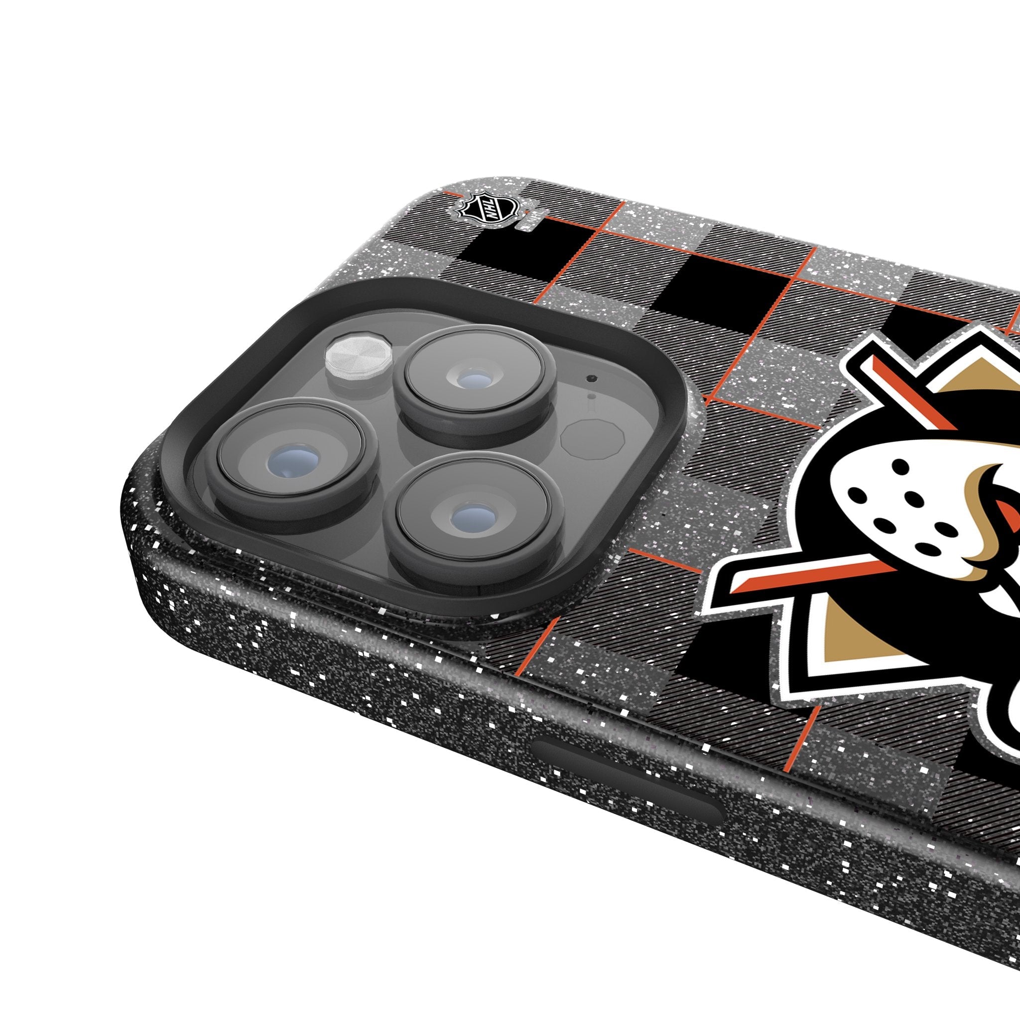 Anaheim Ducks Plaid Bling Phone Case 4