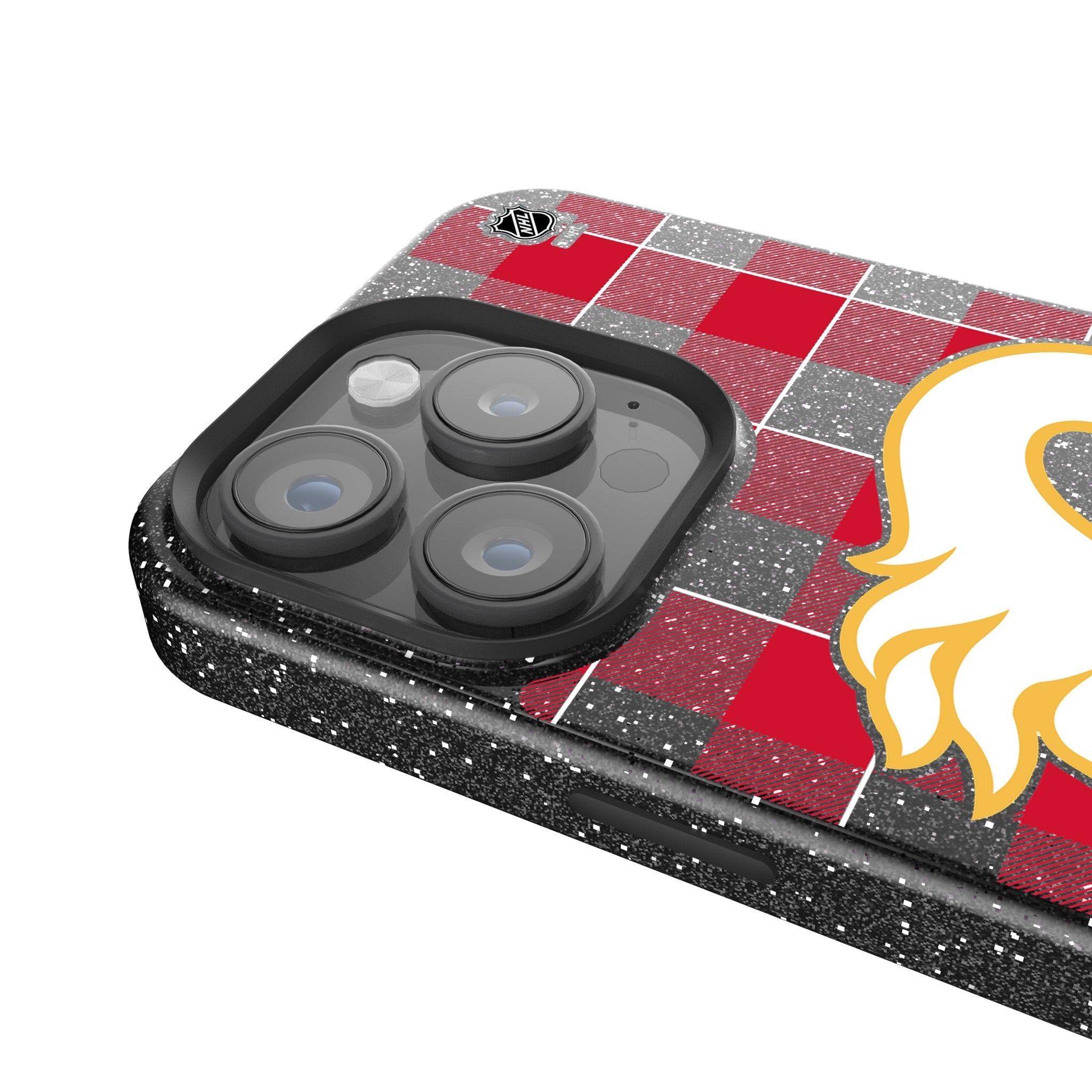 Calgary Flames Plaid Bling Phone Case 4