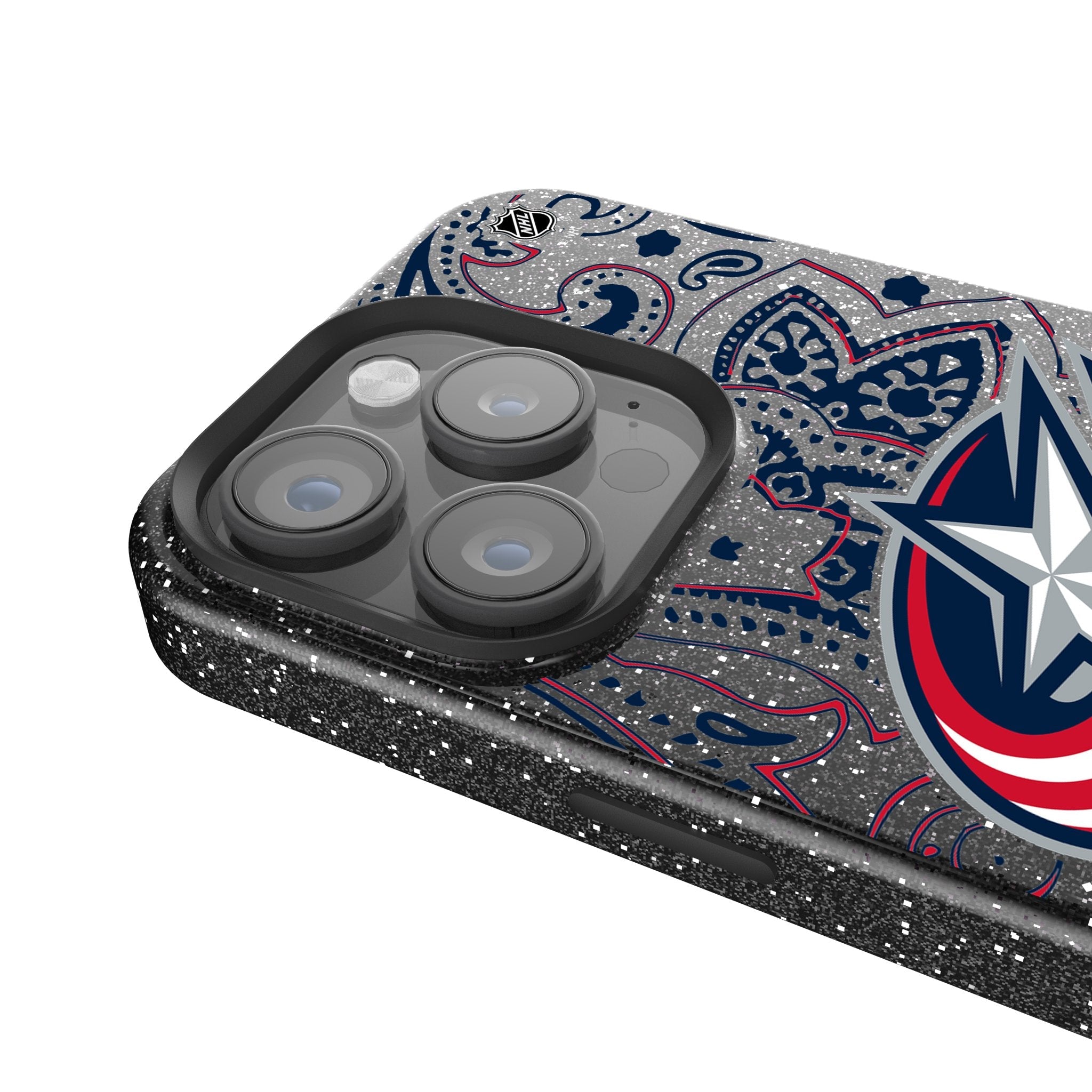 Columbus Blue Jackets Paisley Bling Phone Case 4