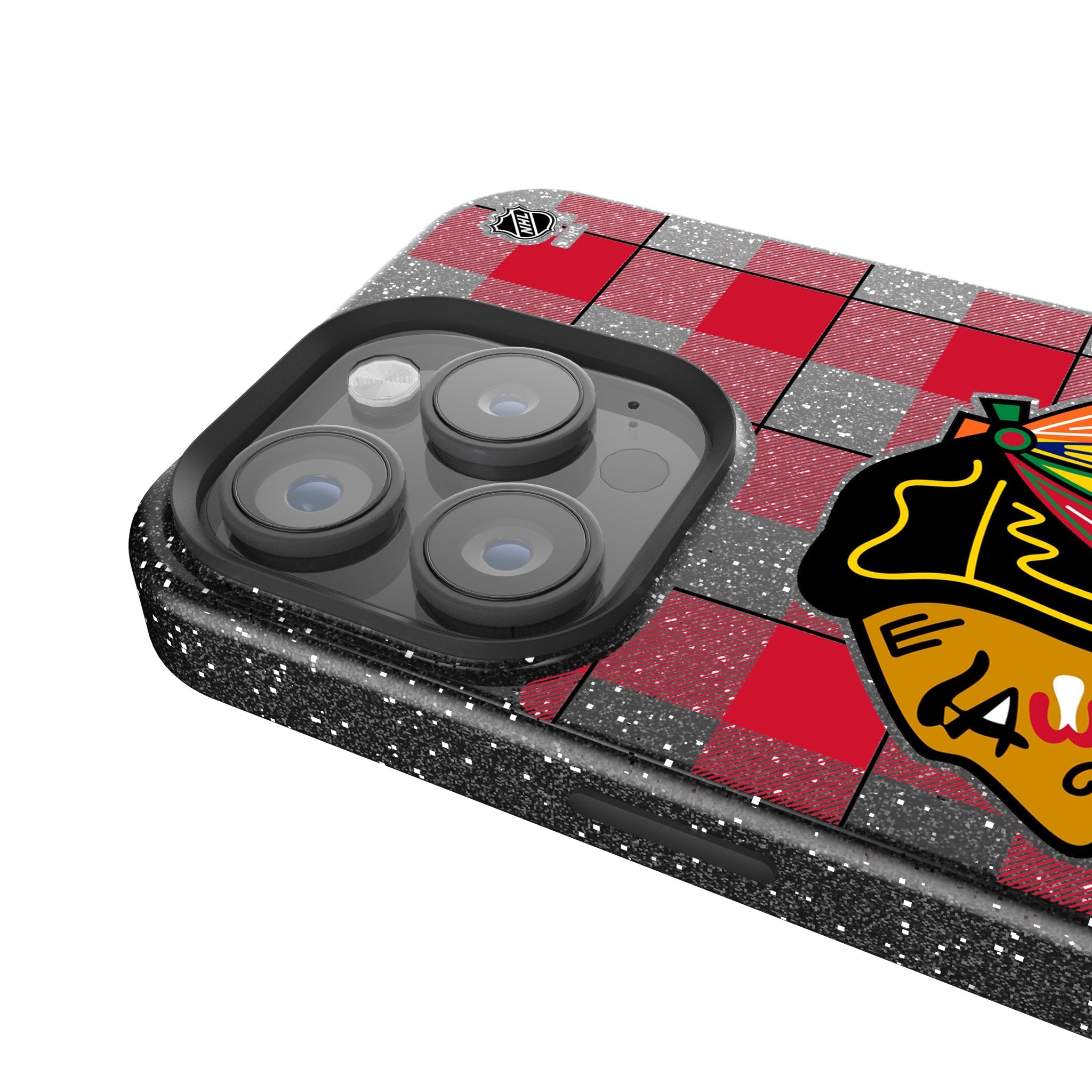 Chicago Blackhawks Plaid Bling Phone Case 4