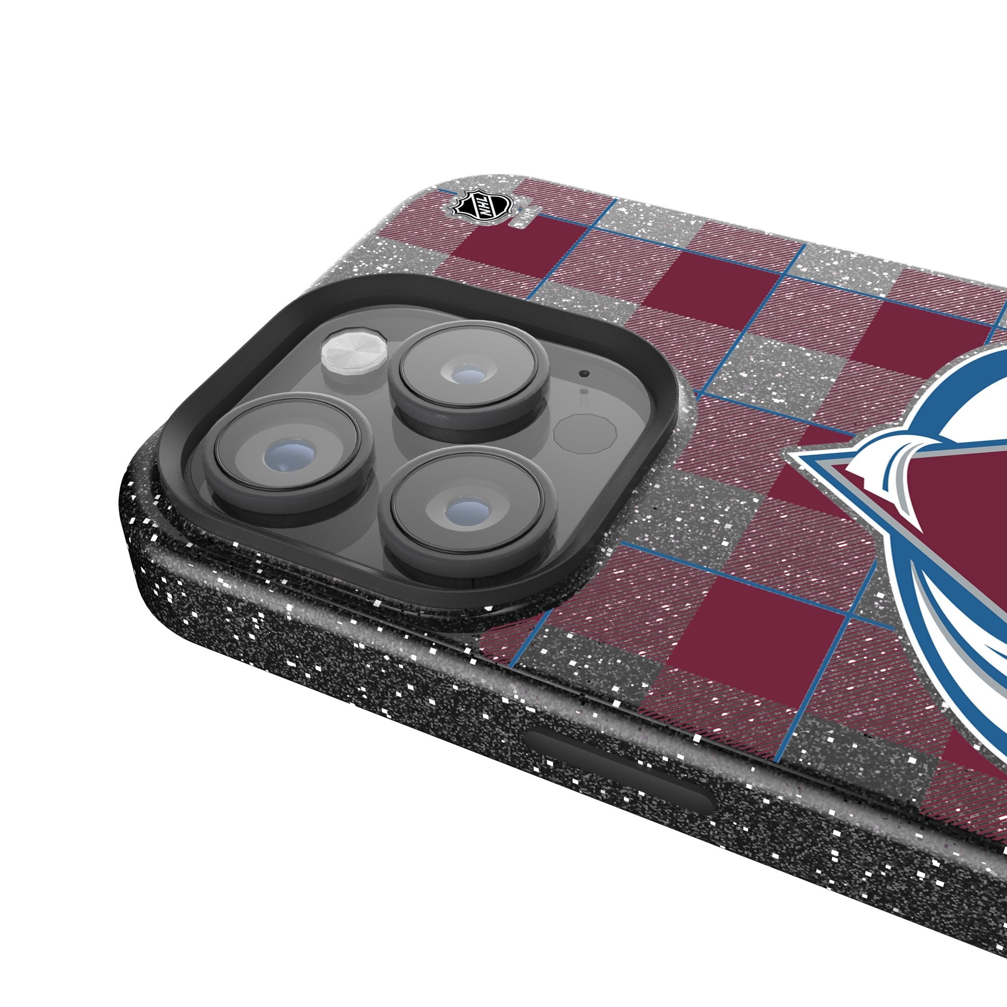 Colorado Avalanche Plaid Bling Phone Case 4