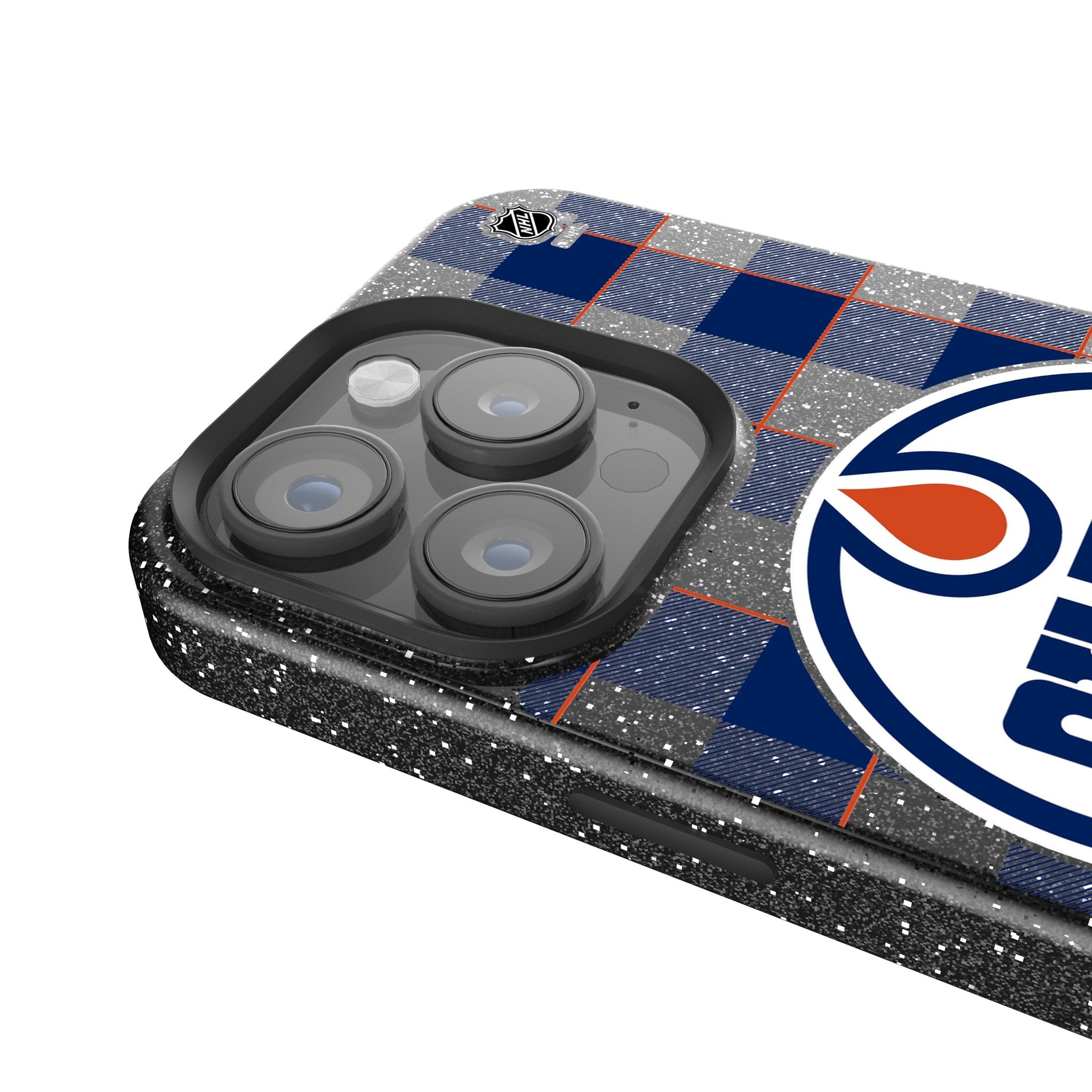 Edmonton Oilers Plaid Bling Phone Case 4