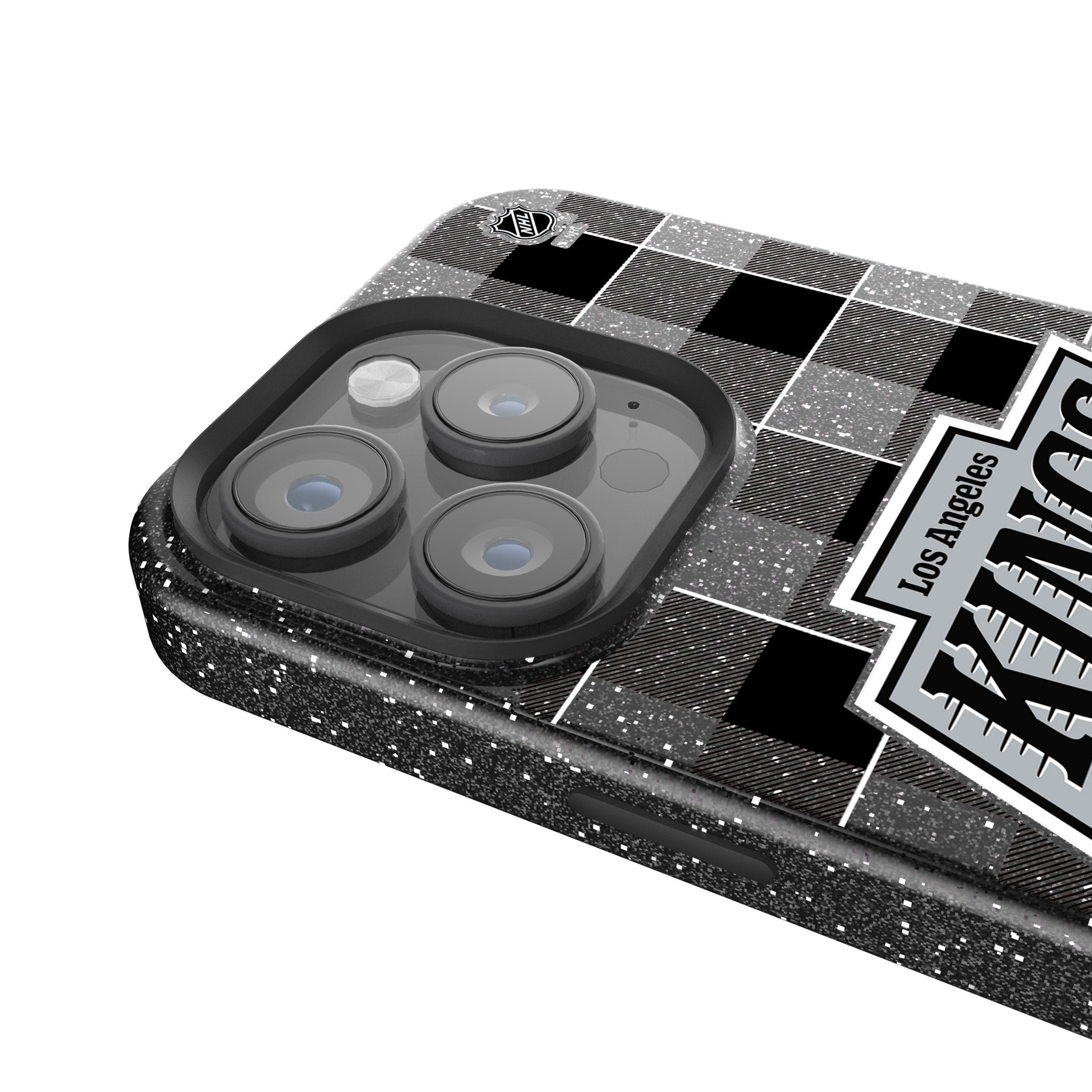 LA Kings Plaid Bling Phone Case 4