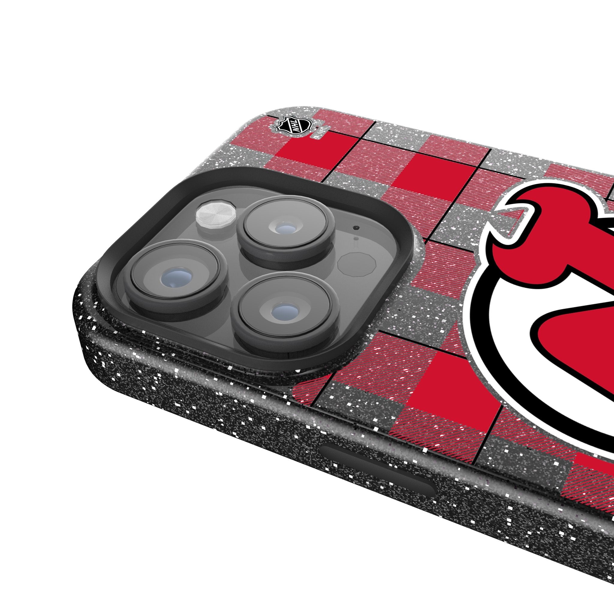 New Jersey Devils Plaid Bling Phone Case 4