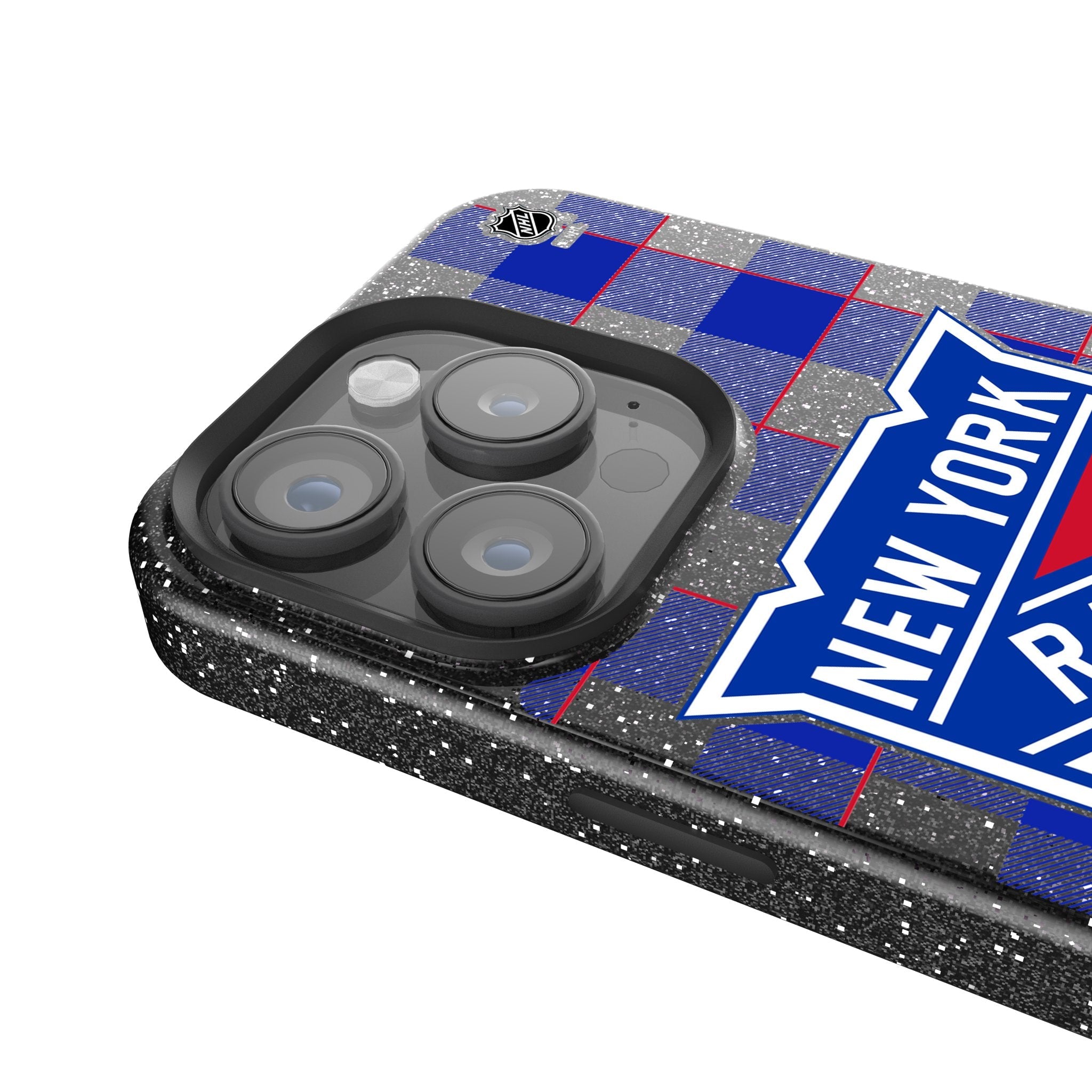 New York Rangers Plaid Bling Phone Case 3