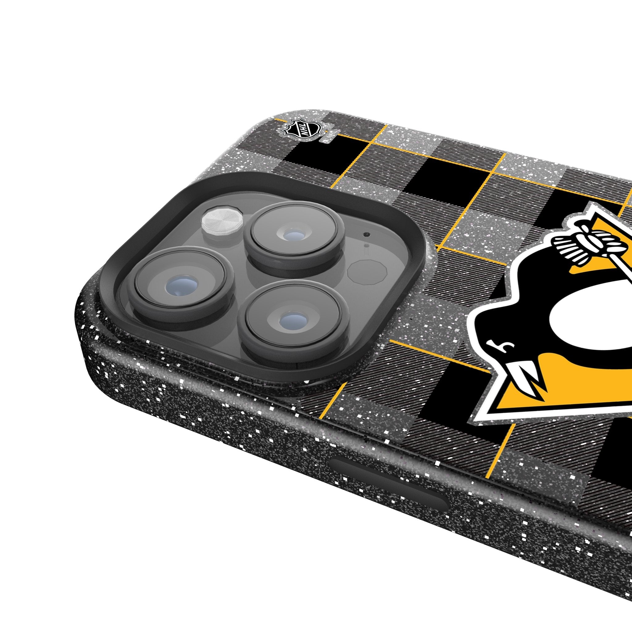Pittsburgh Penguins Plaid Bling Phone Case 4