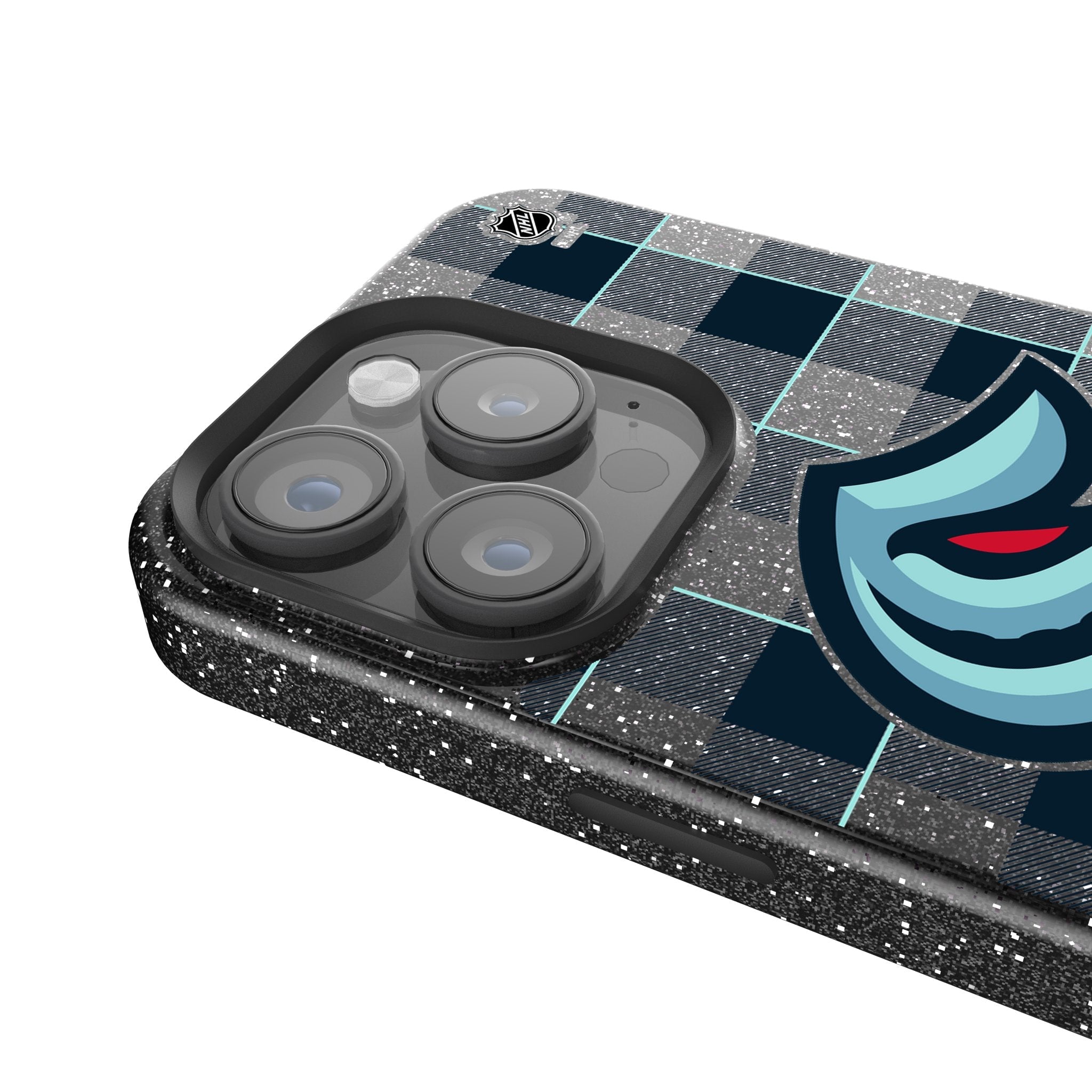Seattle Kraken Plaid Bling Phone Case 4