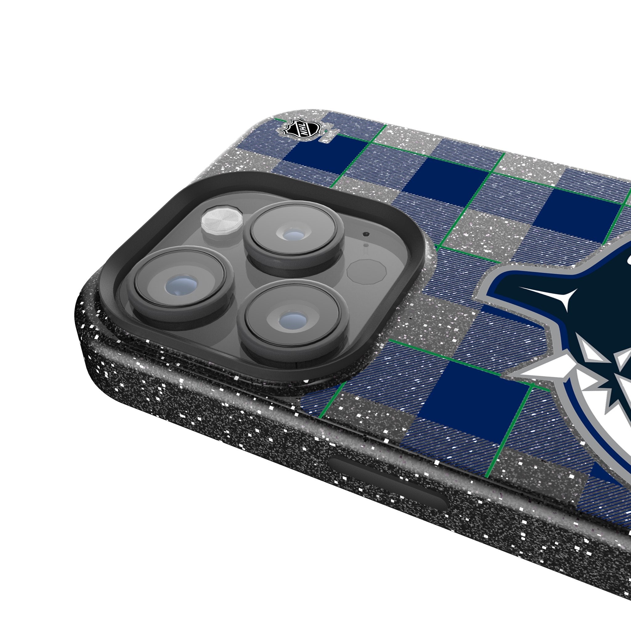 Vancouver Canucks Plaid Bling Phone Case 4