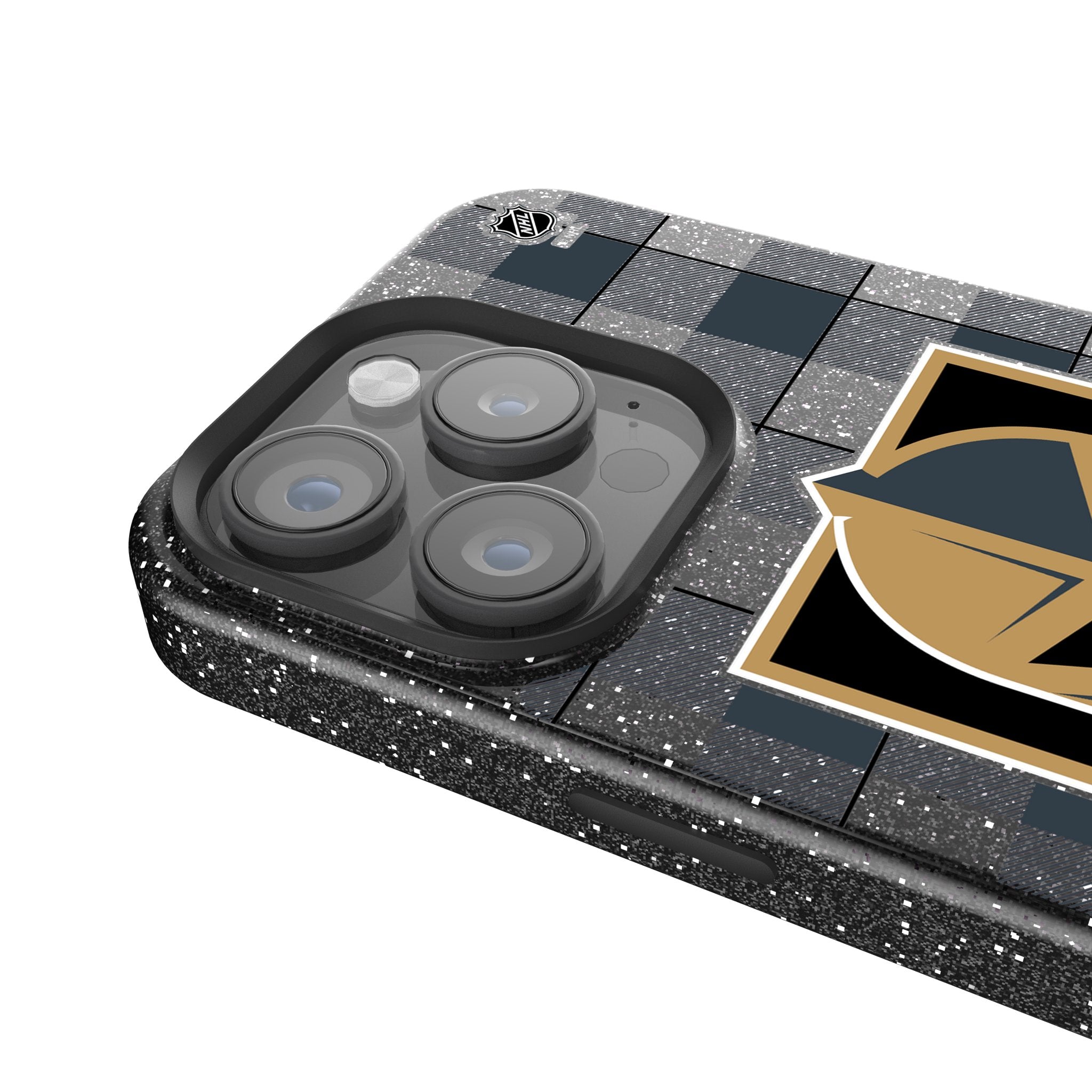 Vegas Golden Knights Plaid Bling Phone Case 4
