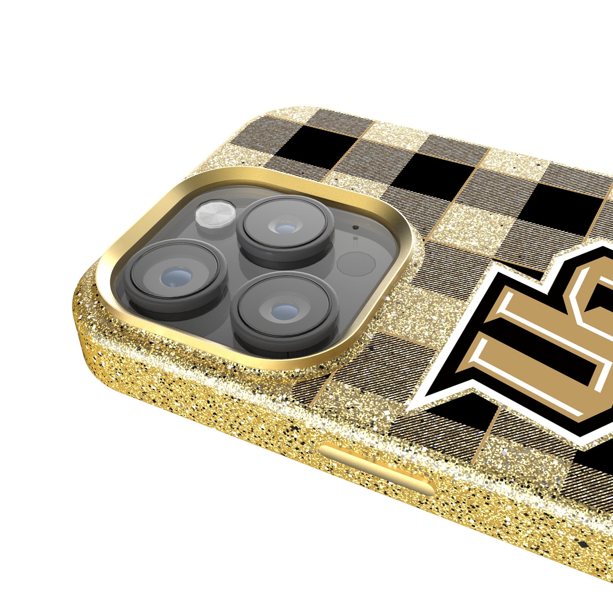 University of Central Florida Golden Knights Plaid Bling Phone Case 4