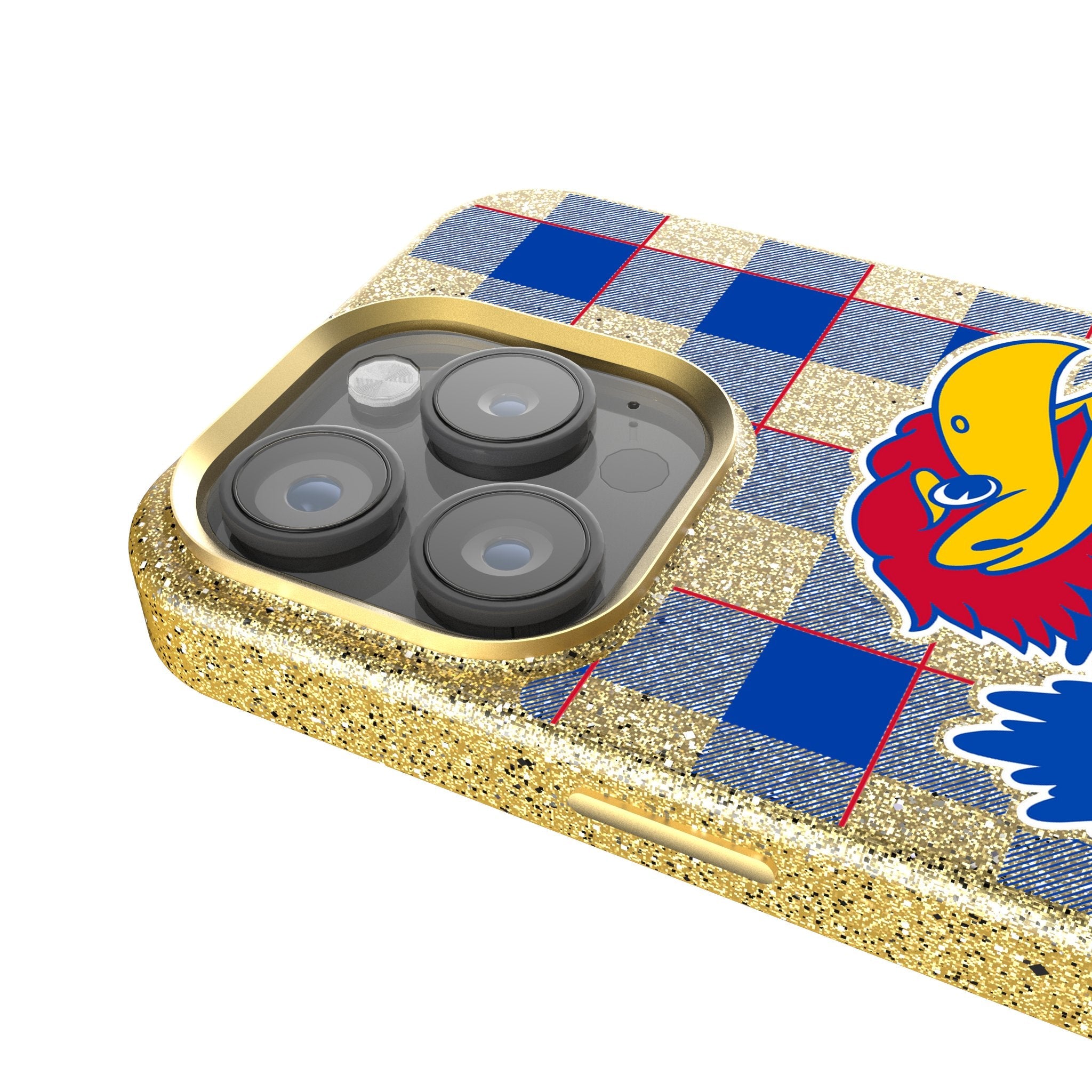 University of Kansas Jayhawks Plaid Bling Phone Case 4