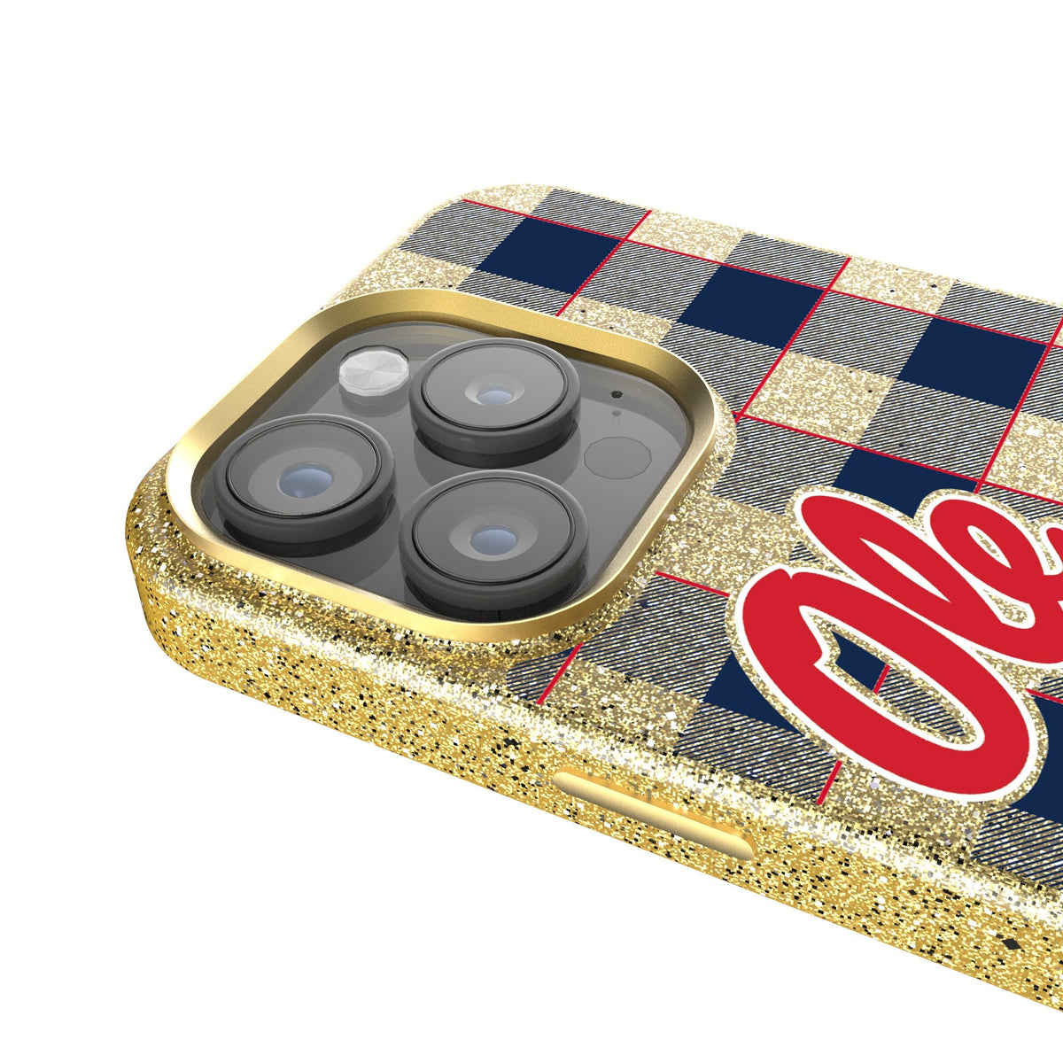 University of Mississippi Rebels Plaid Bling Phone Case 4