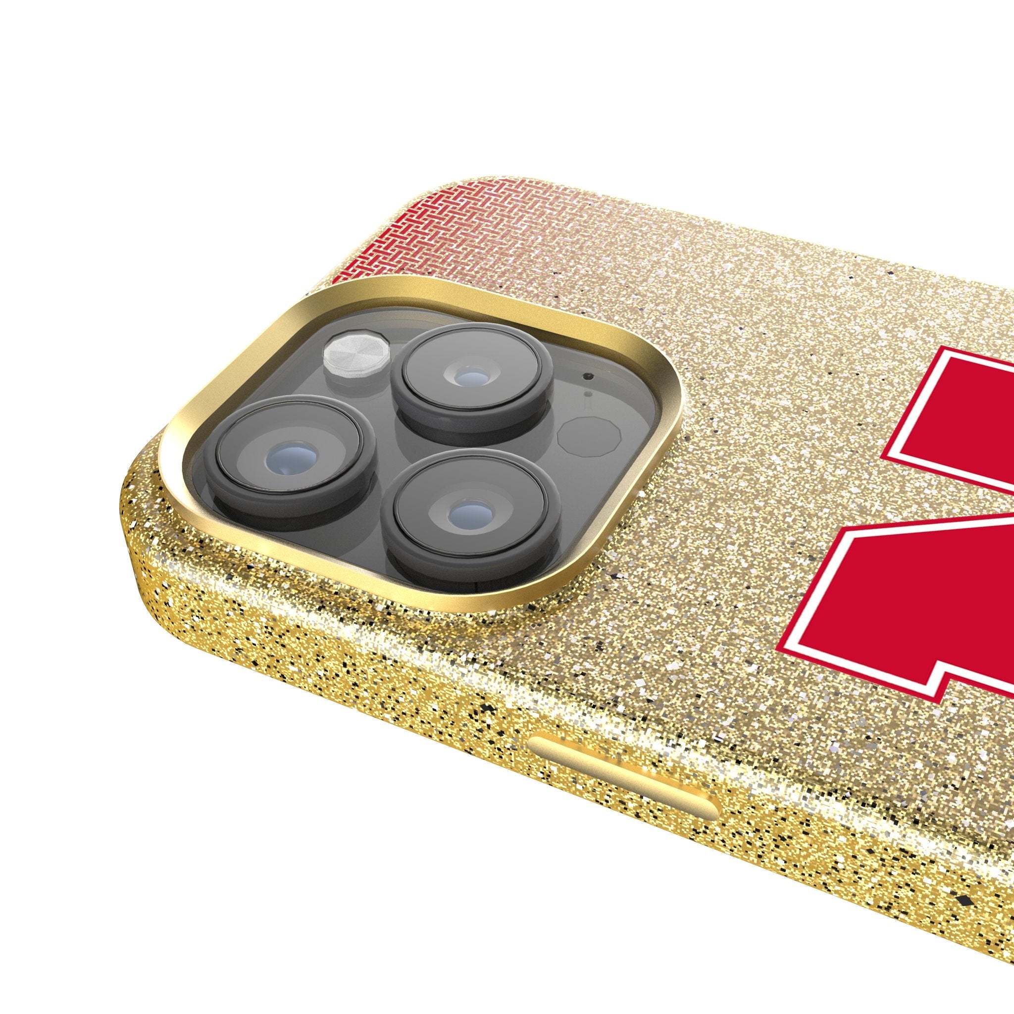 University of Nebraska Huskers Block N Linen Bling Phone Case for Apple iPhone 4