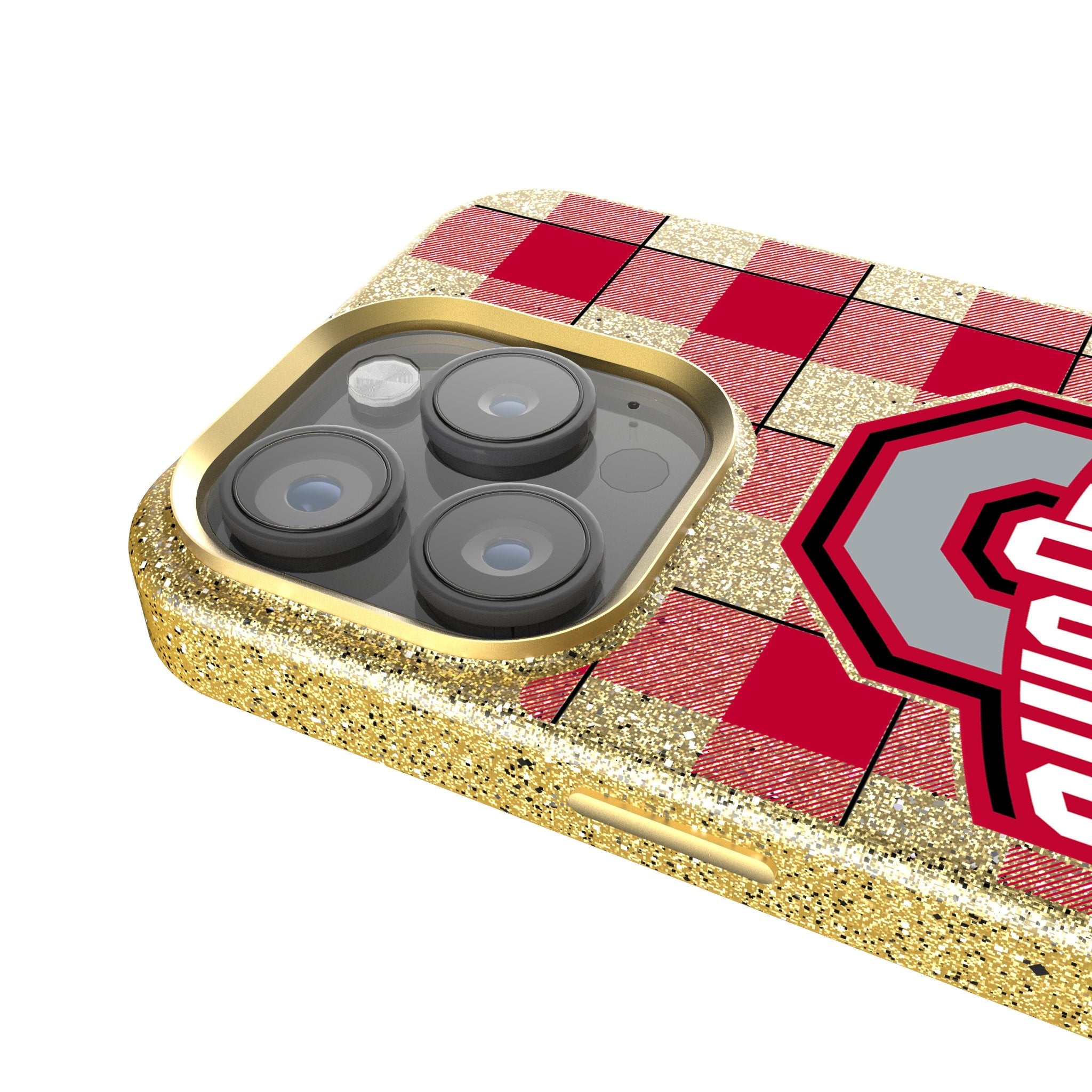 Ohio State University Buckeyes Plaid Bling Phone Case 4