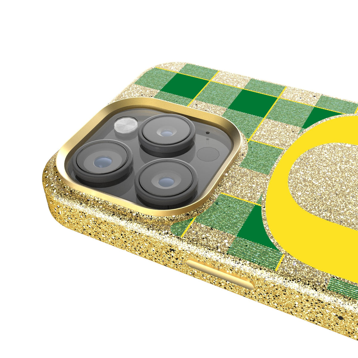 University of Oregon Ducks Plaid Bling Phone Case 4