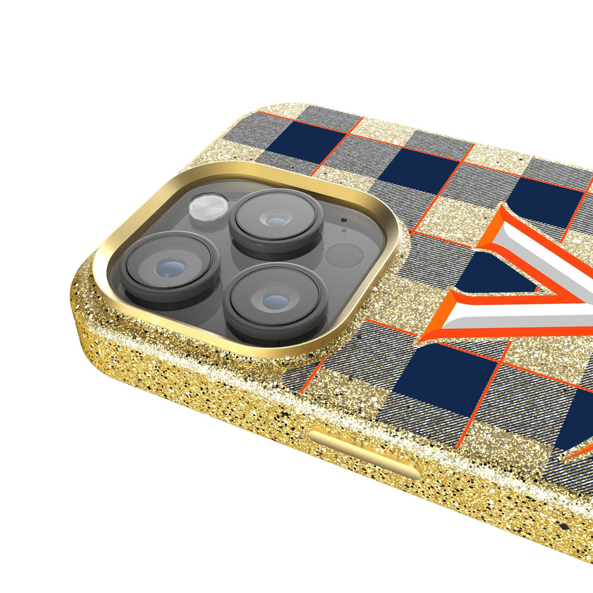 University of Virginia Cavaliers Plaid Bling Phone Case 4