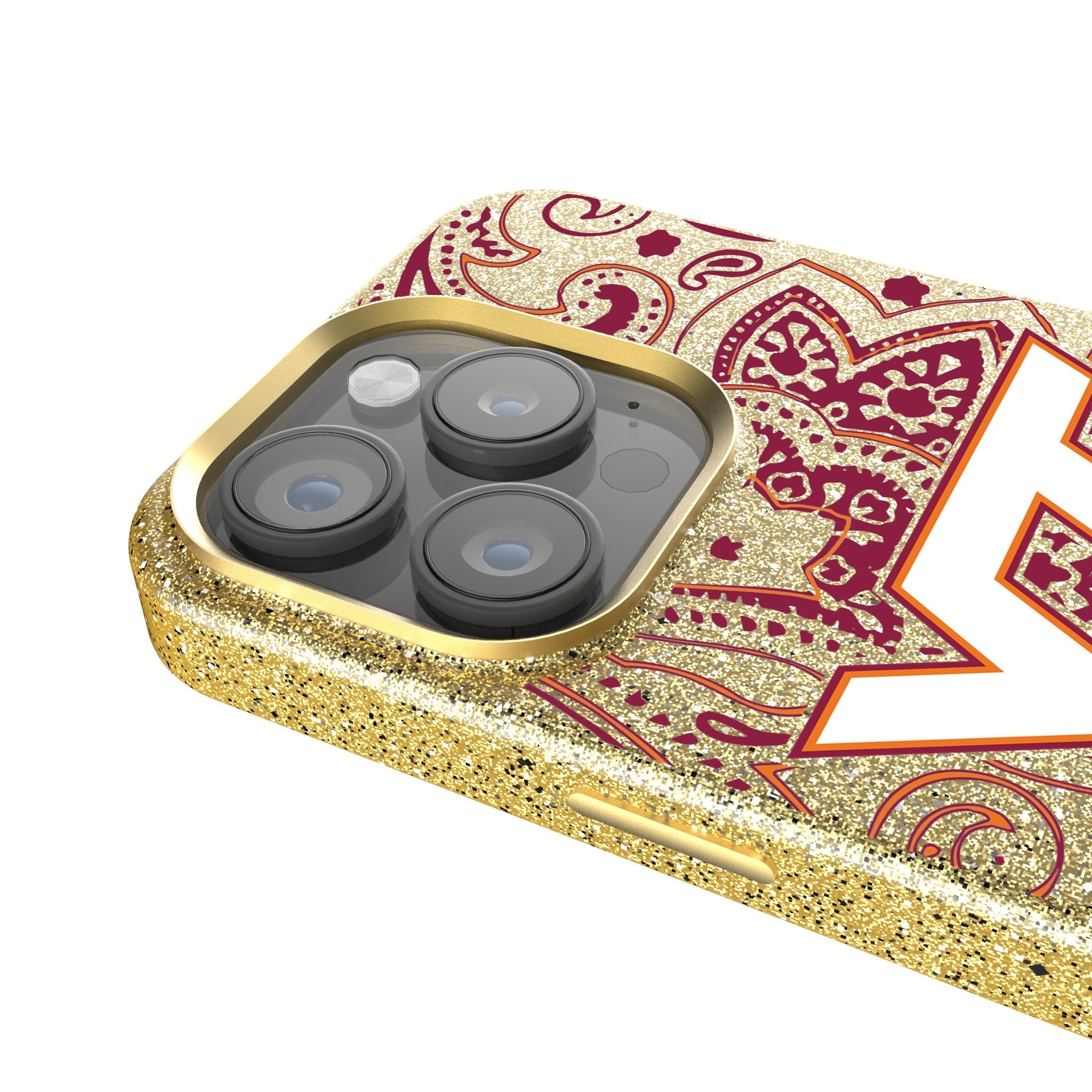 Virginia Tech Hokies Paisley Bling Phone Case 4