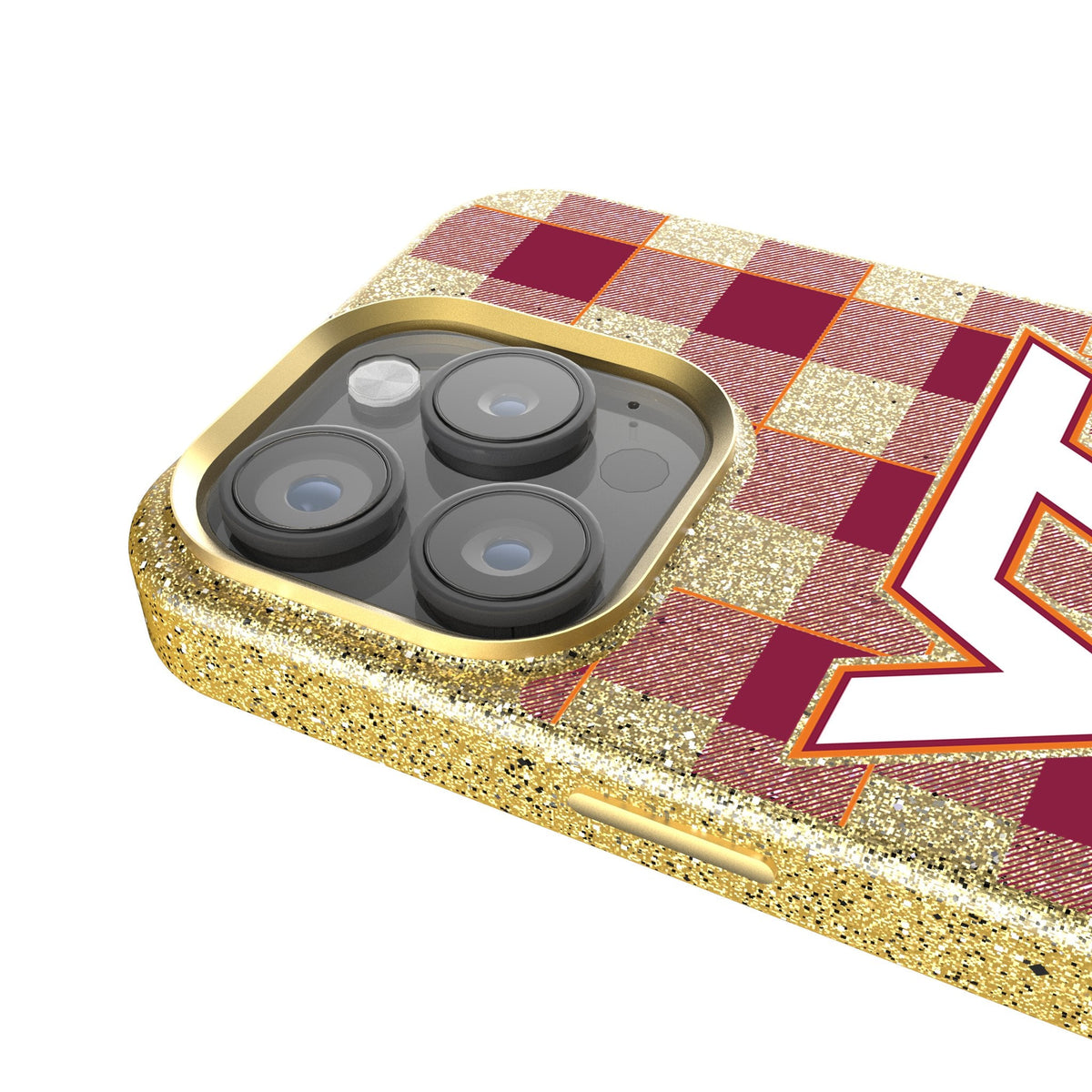Virginia Tech Hokies Plaid Bling Phone Case 4