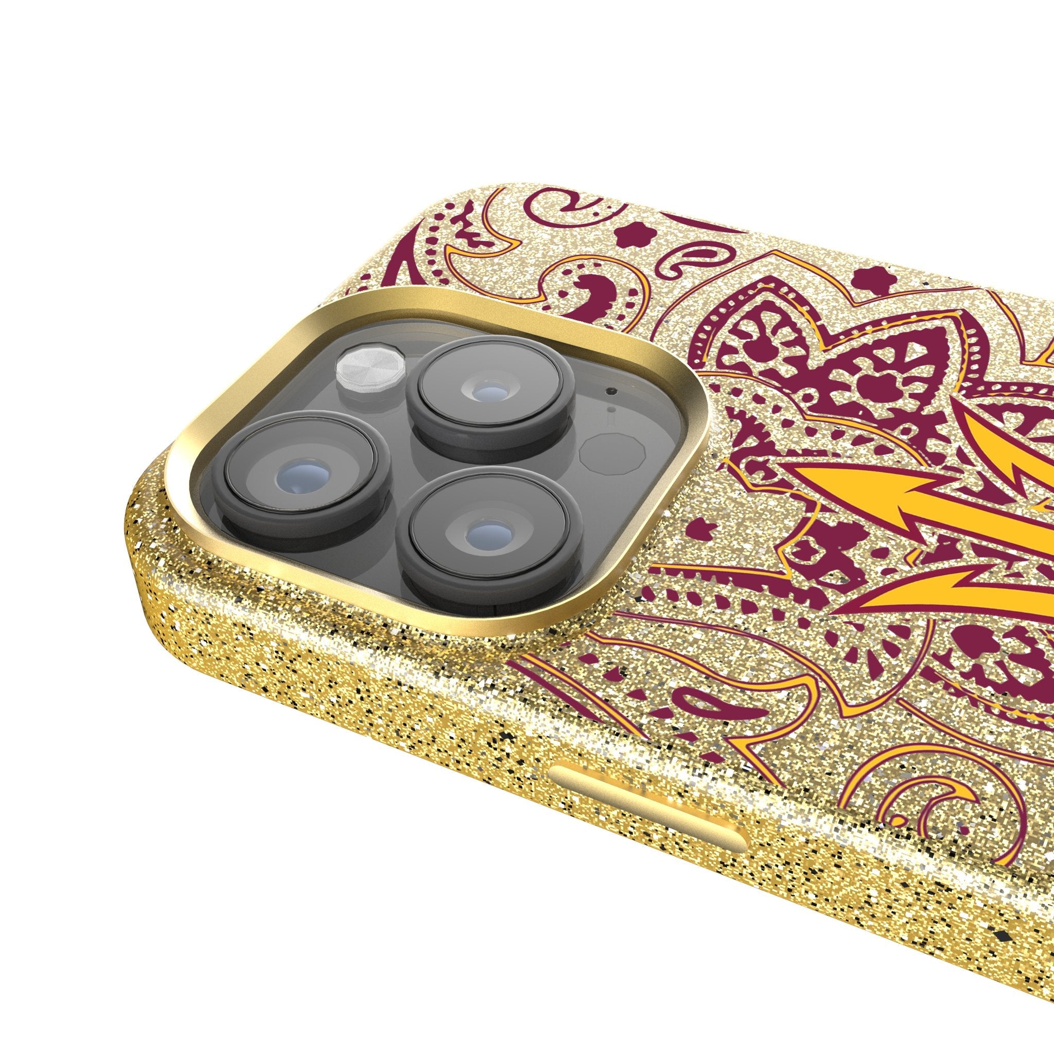 Arizona State University Sun Devils Paisley Bling Phone Case for Apple iPhone 4