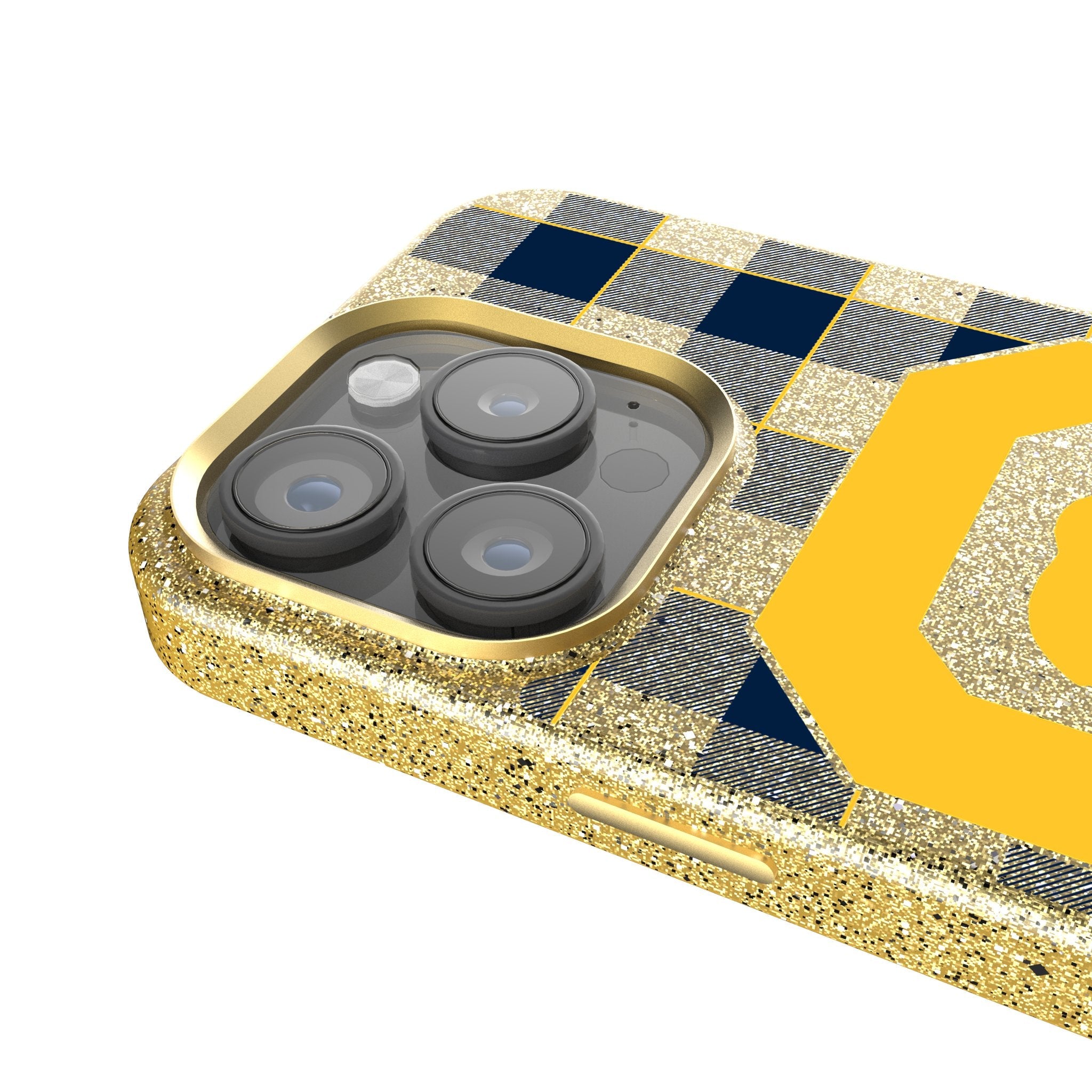University of California Berkeley Golden Bears Plaid Bling Phone Case 4