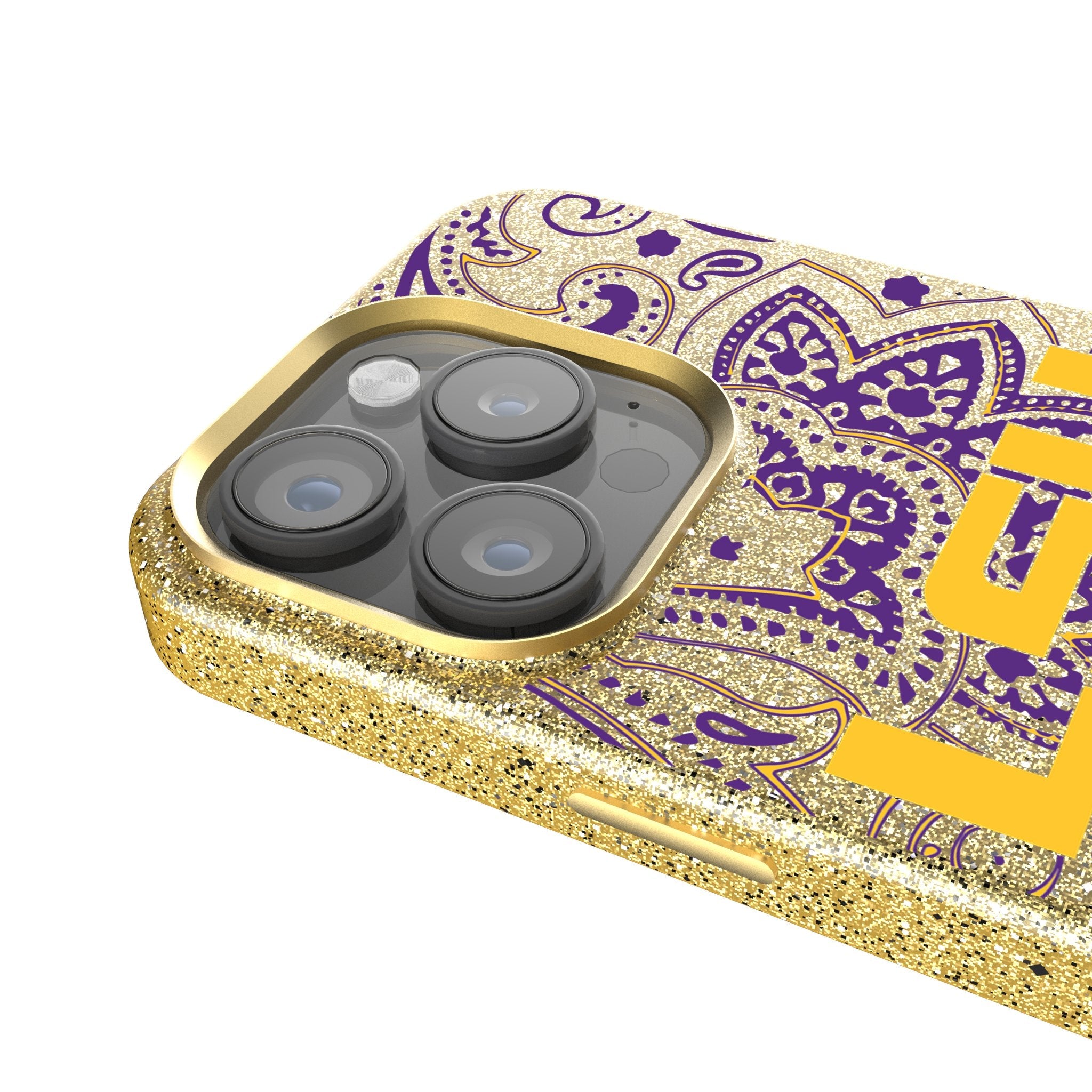 Louisiana State University Tigers Paisley Bling Phone Case 4
